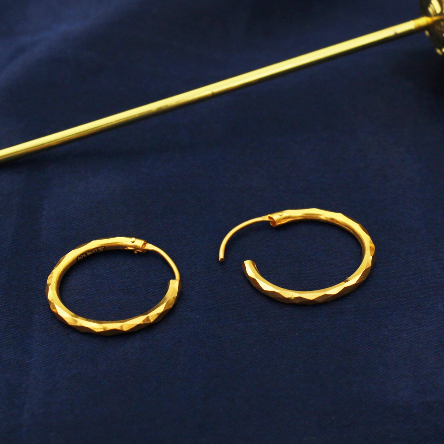 22k 22 carat Yellow Gold Hoop Bali Earrings ,Huggies , Handmade Yellow gold earrings for women, Christmas gift, dainty Indian gold earrings