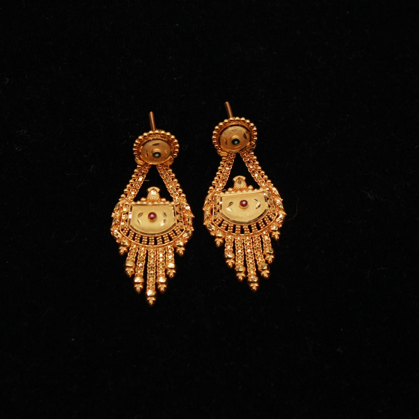 22k Yellow Gold Necklace Set, Indian Yellow Gold Set,