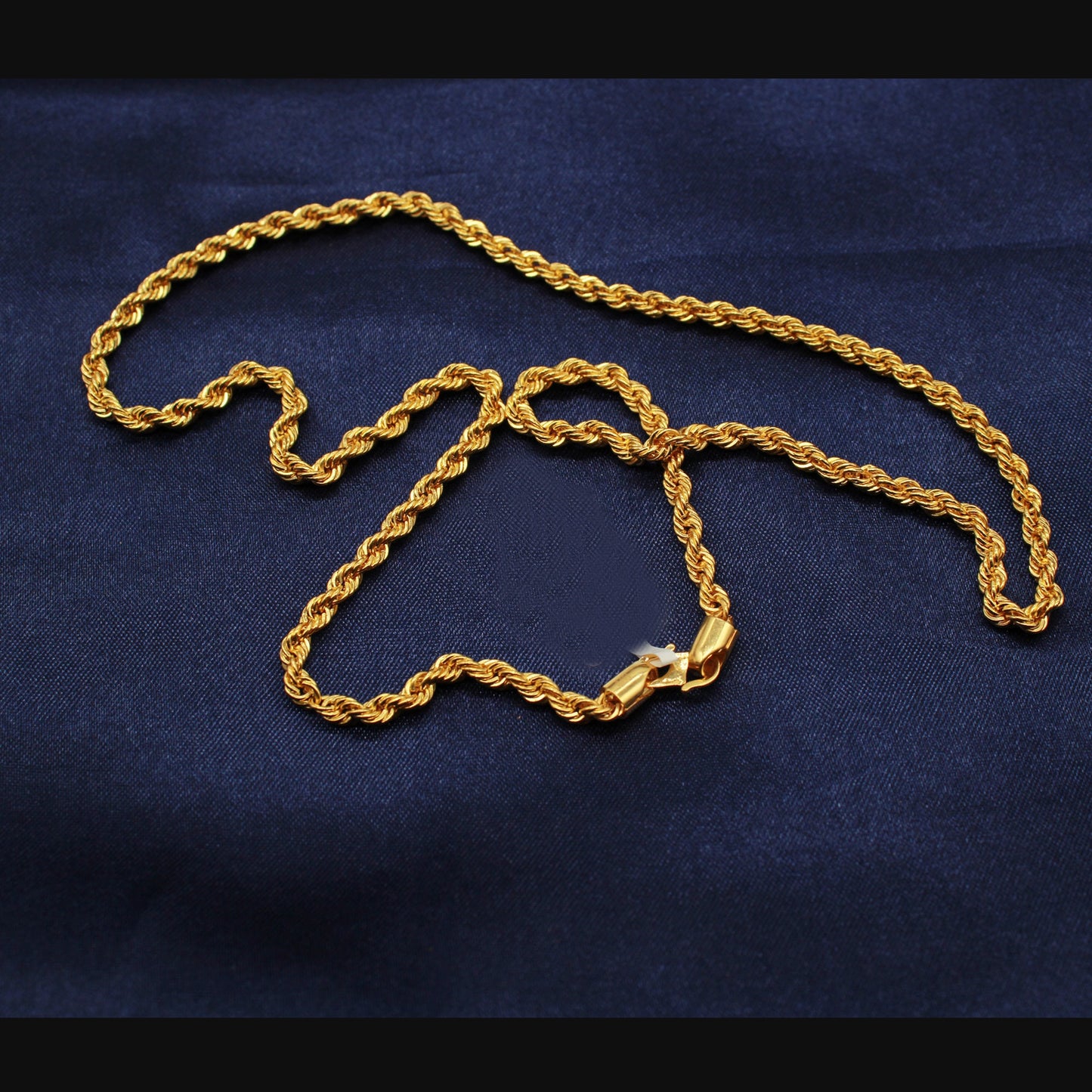 Rope style 22k Yellow Gold Chain Necklace Gift , all sizes, Indian Gold Handmade necklace Jewelry, K1733