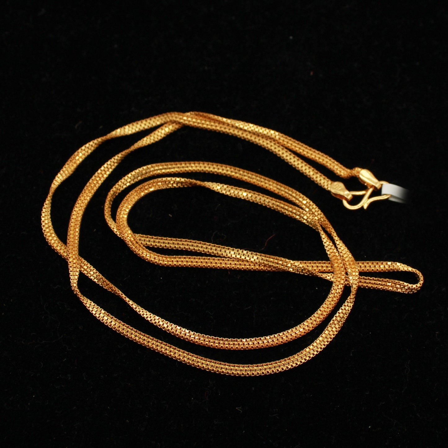 Pure Gold Necklace Chain in 22k Yellow Gold, Handmade Chain Jewelry, box Style Chain, all size available