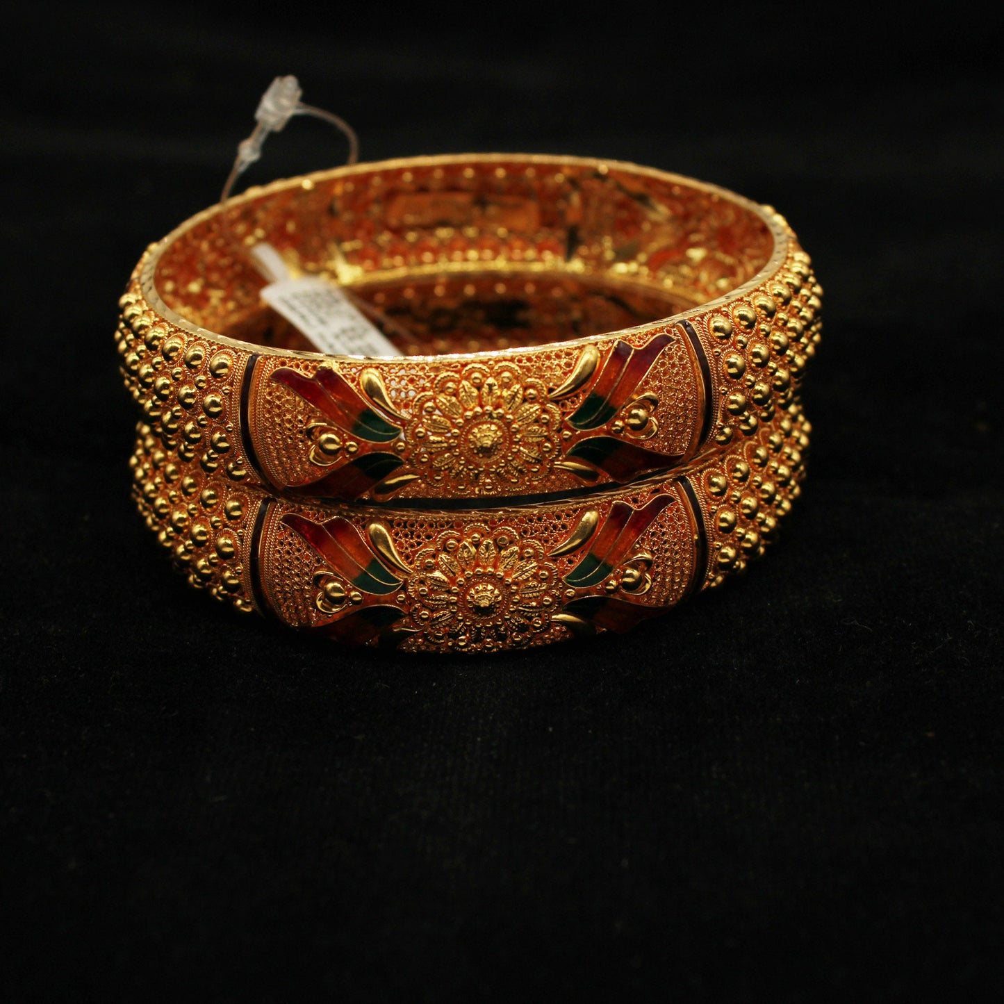 vintage antique royal 22k gold bangles patla churi pair,