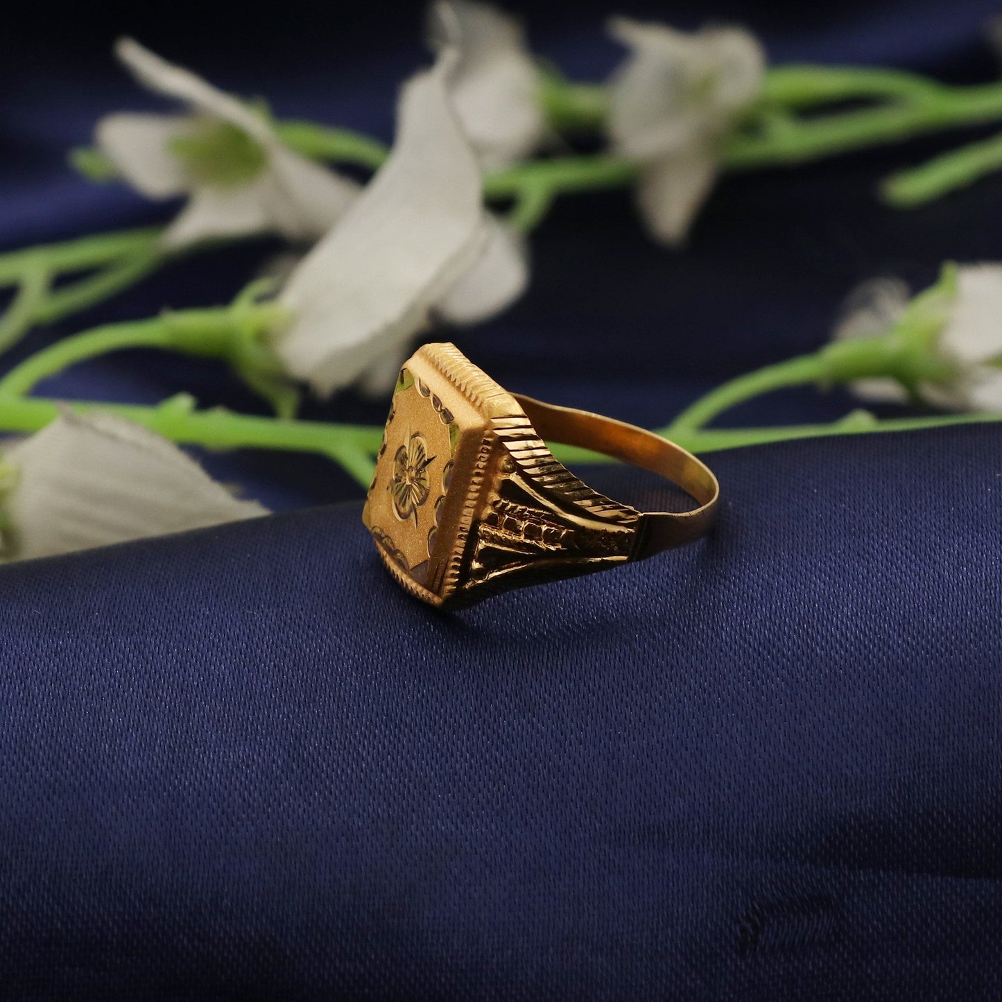 Engraved 22k Gold Ring Jewelry, K1856, All Size