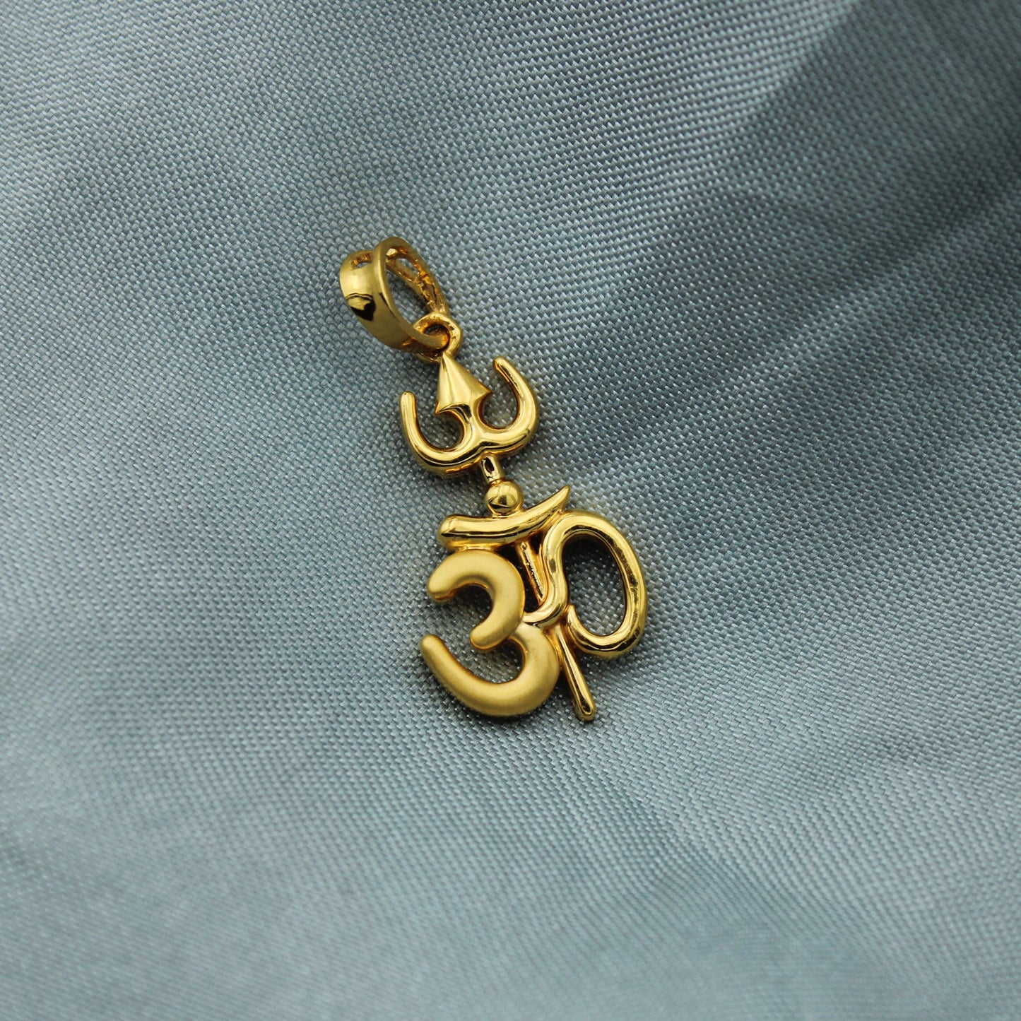 OM Aum 22k gold pendant jewelry with trishool, trishul ,hindu god amulet pendant jewelry, gold collection, Shiva Om Jewelry, Made In India