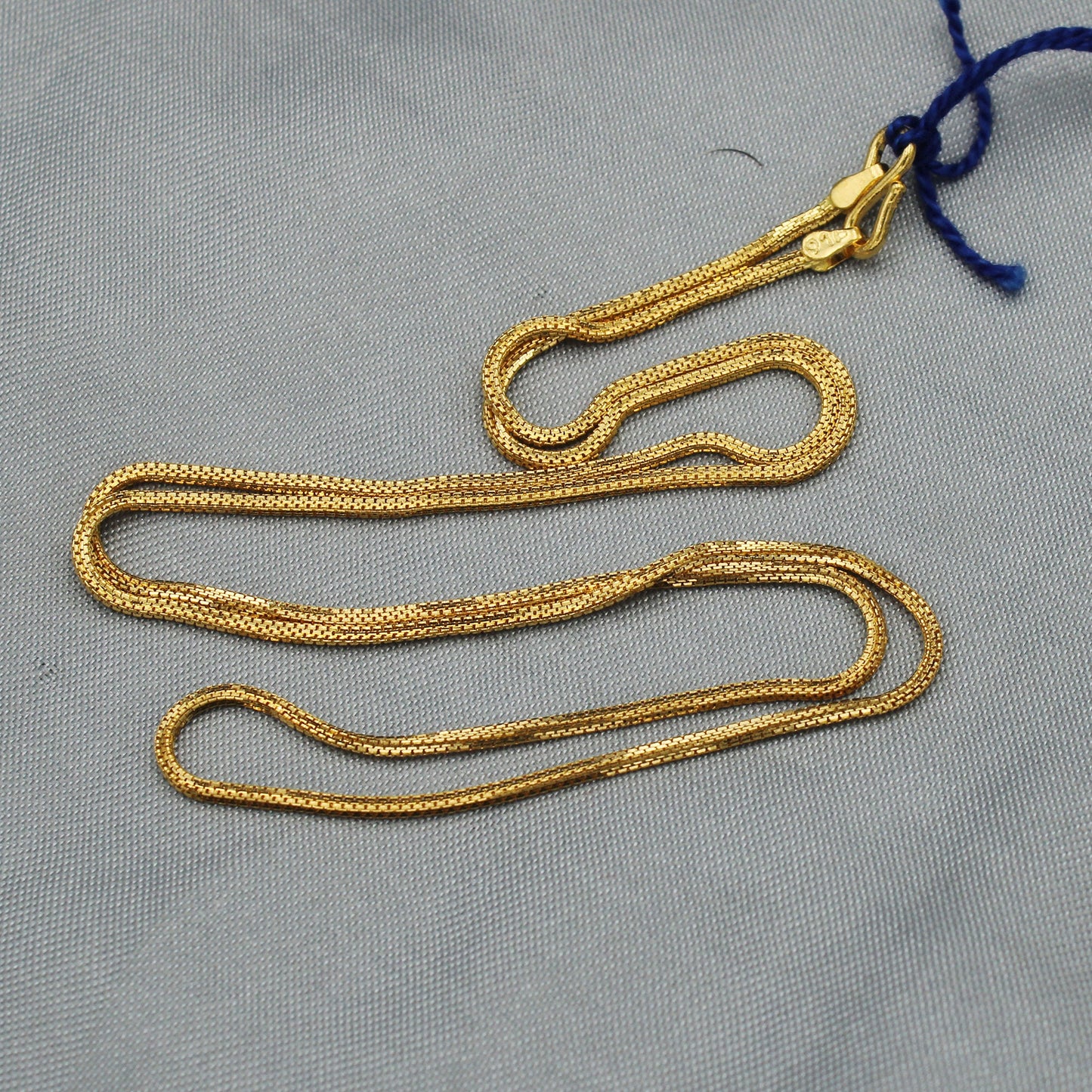22k Yellow Gold Chain Box Necklace For men women Anniversary Wedding Gift , all size