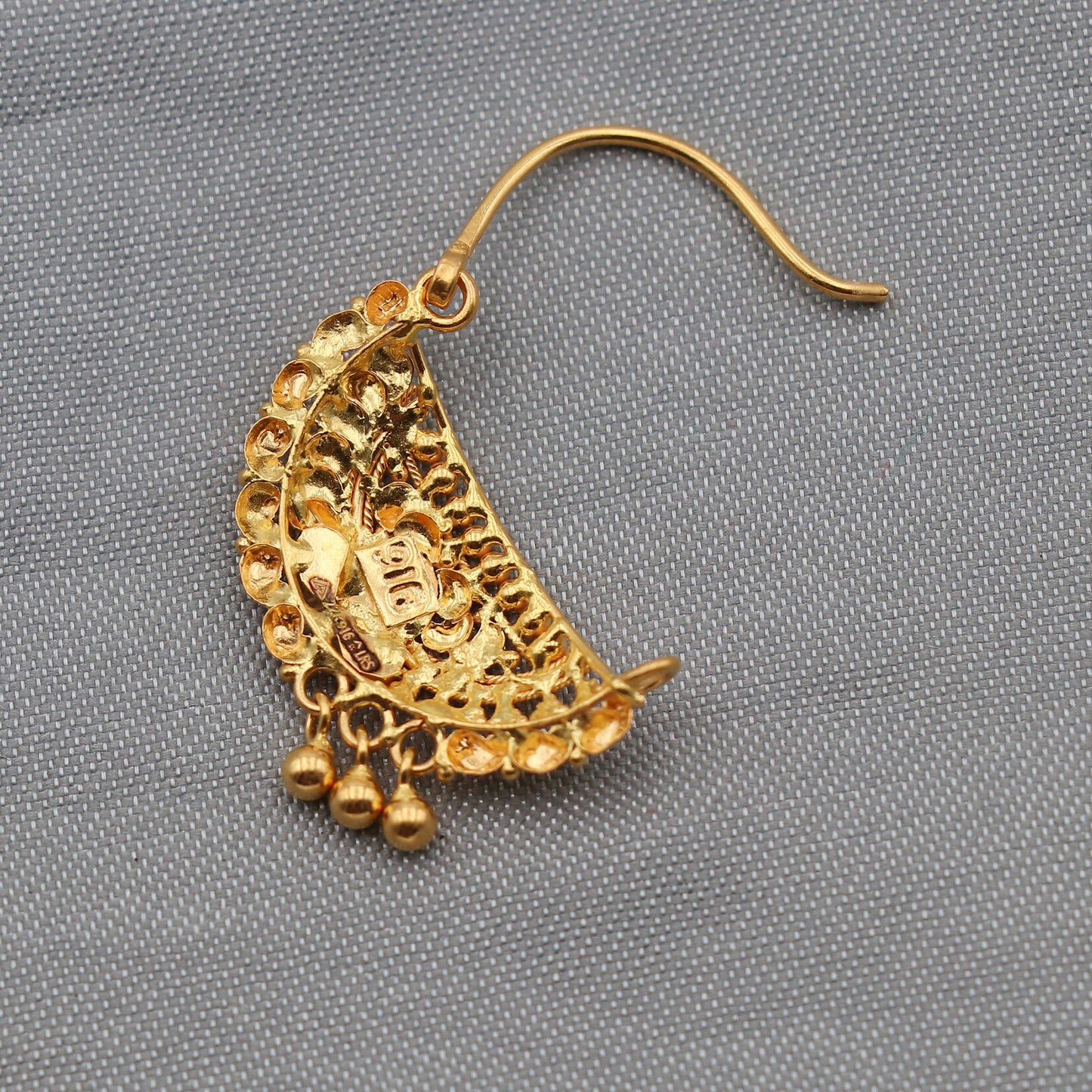 Wedding Jewelry 22k Yellow Gold Nath Nosepin women indian Jewelry, K2506