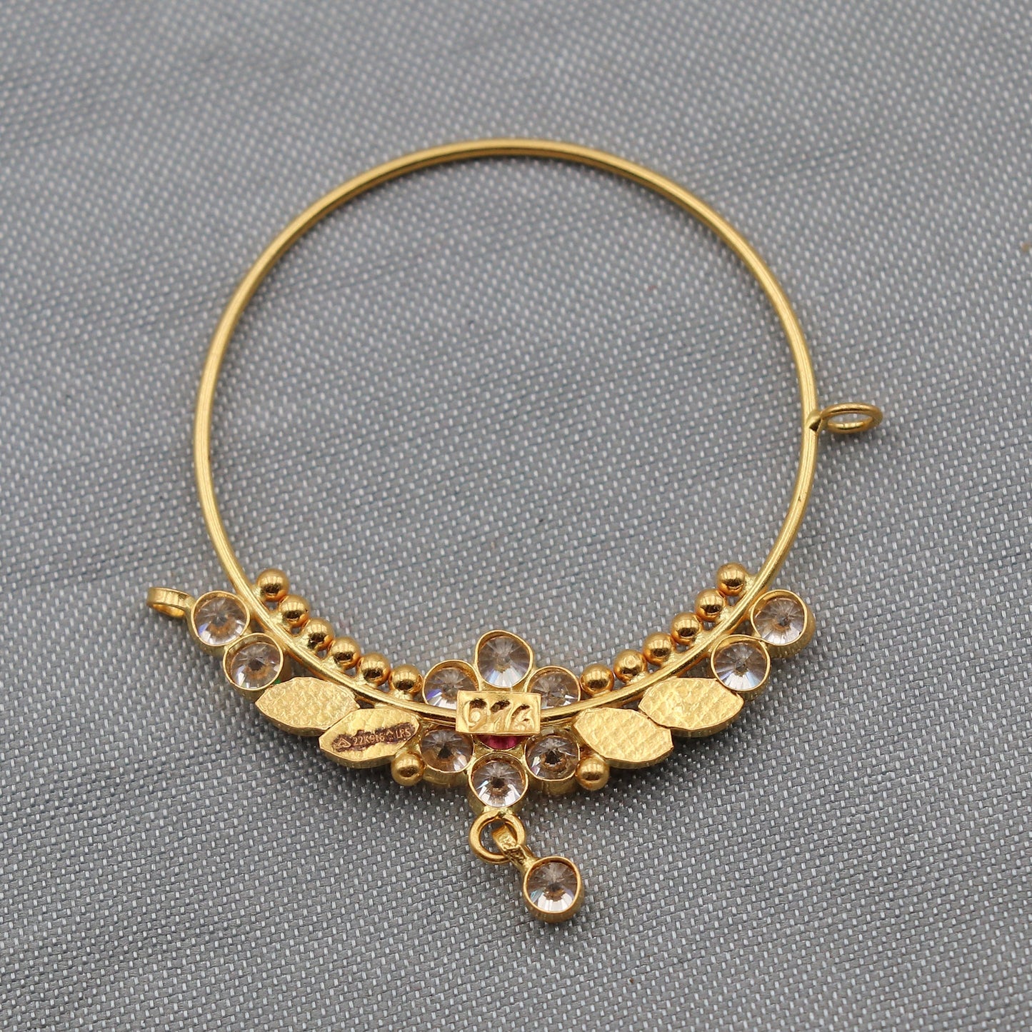 22k Yellow Gold Nose ring, Hoop earrings, K2508