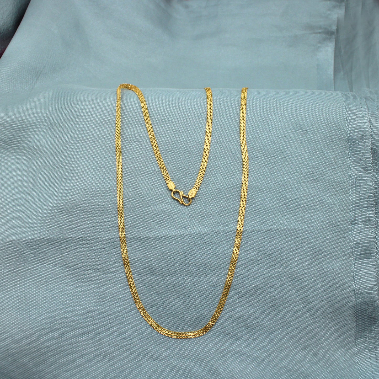 22k Gold Chain Necklace Indian Handmade Jewelry, Pure Gold Chain, Real 22k Gold Necklace for Birthday Gift, P1416