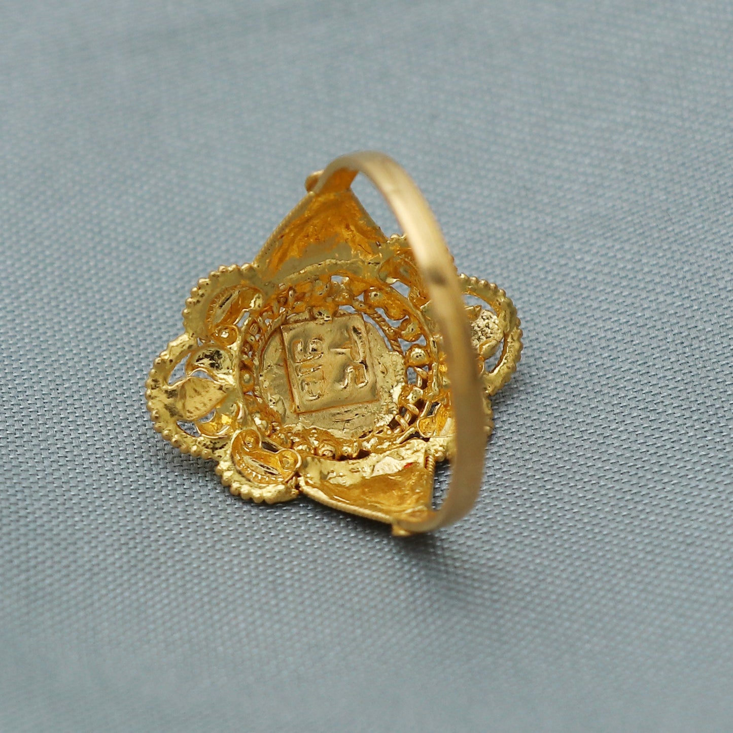 22k Gold Ethnic Ring for Women, 2.3g Pure Gold Ring, Indian Traditional Jewelry, Gold Statement Ring, Bridal Ring, Indian Jewelry K2622