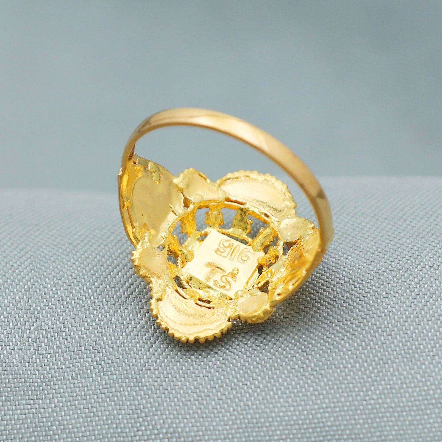 22k Solid Gold Ring Jewelry, Handmade Indian Vintage and antique Ring, Statement Pure Real Gold Ring, Indian Enamel Meenakari Gold Ring,