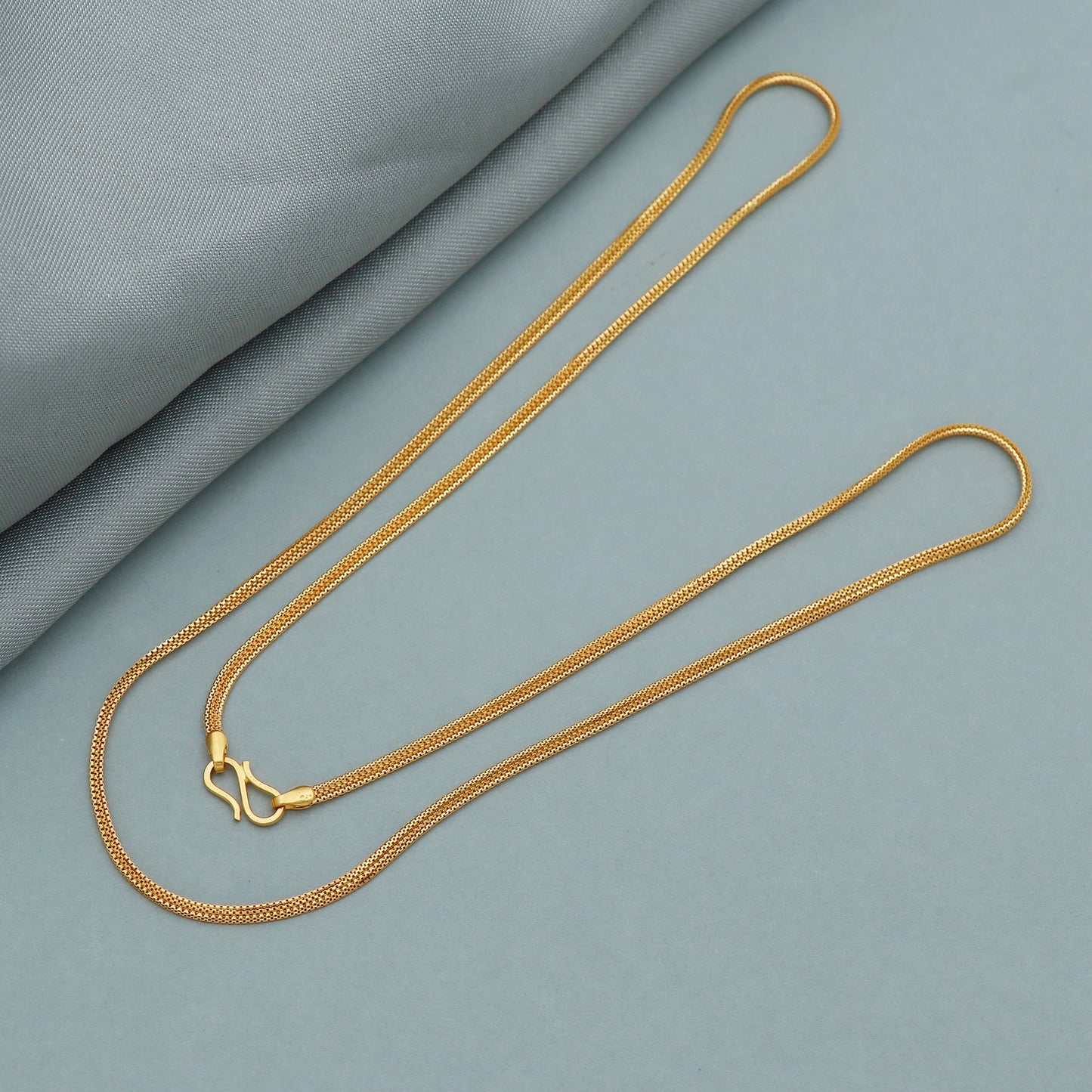Handmade 22k Yellow Gold Chain Necklace: Indian Jewelry Gift