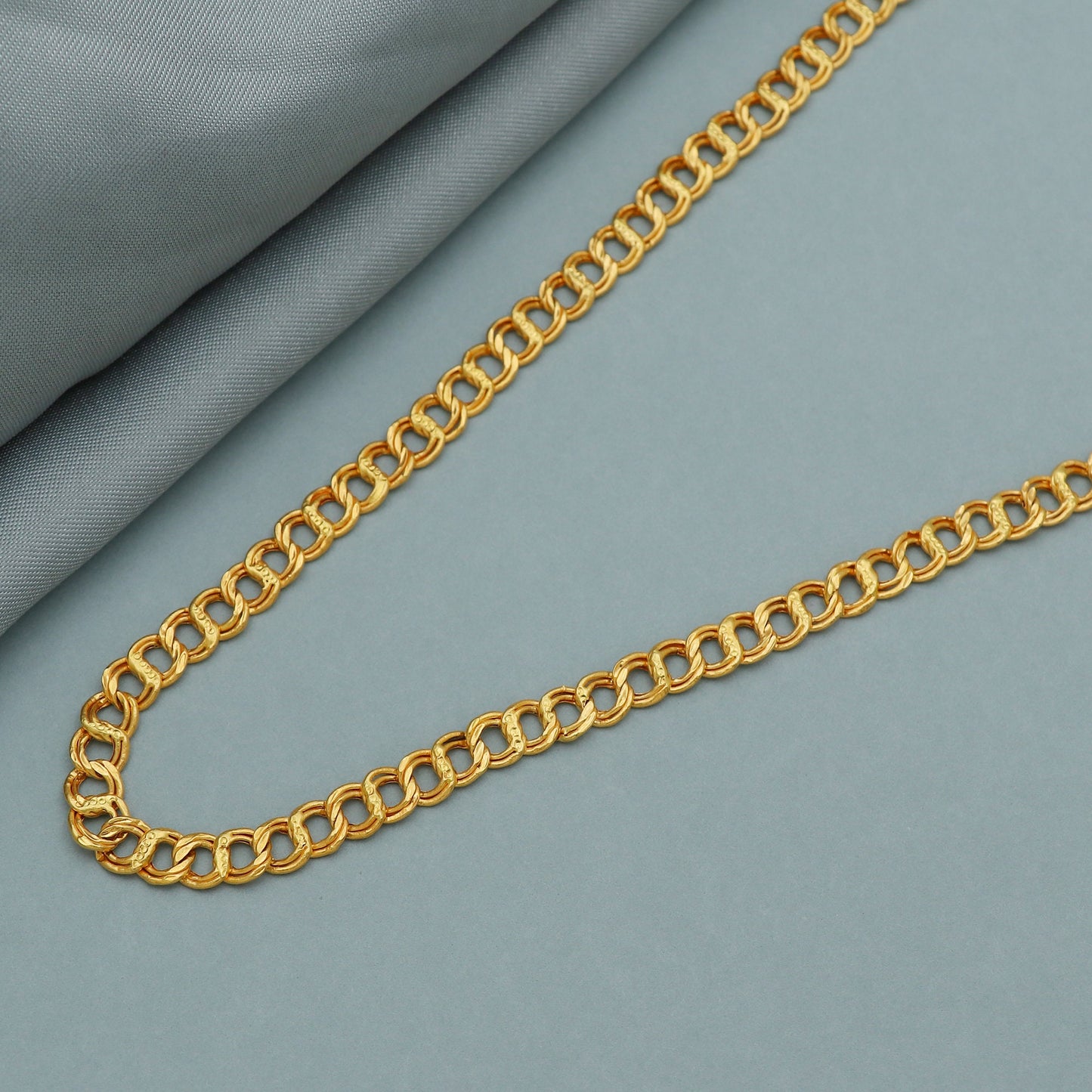 6.5mm thick 22k Yellow Gold Chain Necklace coco rolo design