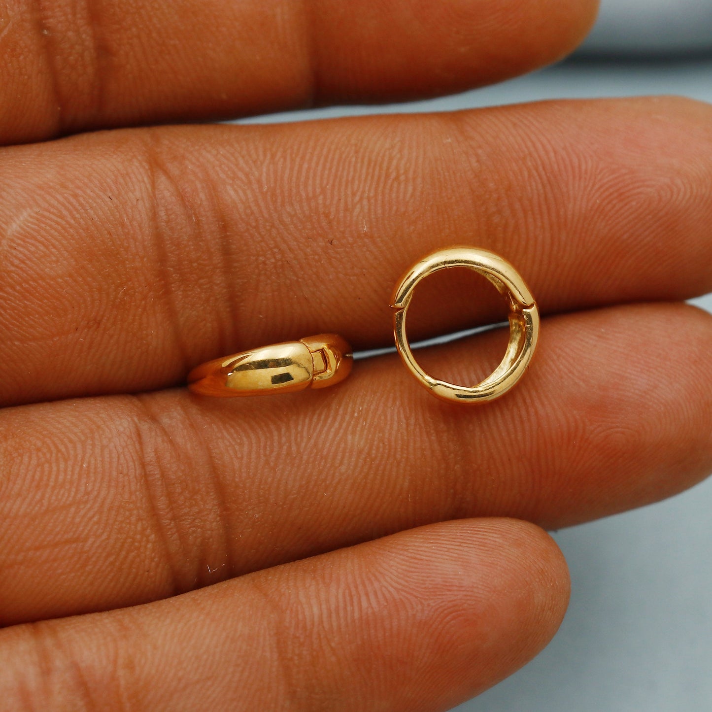 20k Yellow Gold Hoop Earrings, Handmade gold earrings for women, indian gold earrings jewelry, Gold Gift, K3325