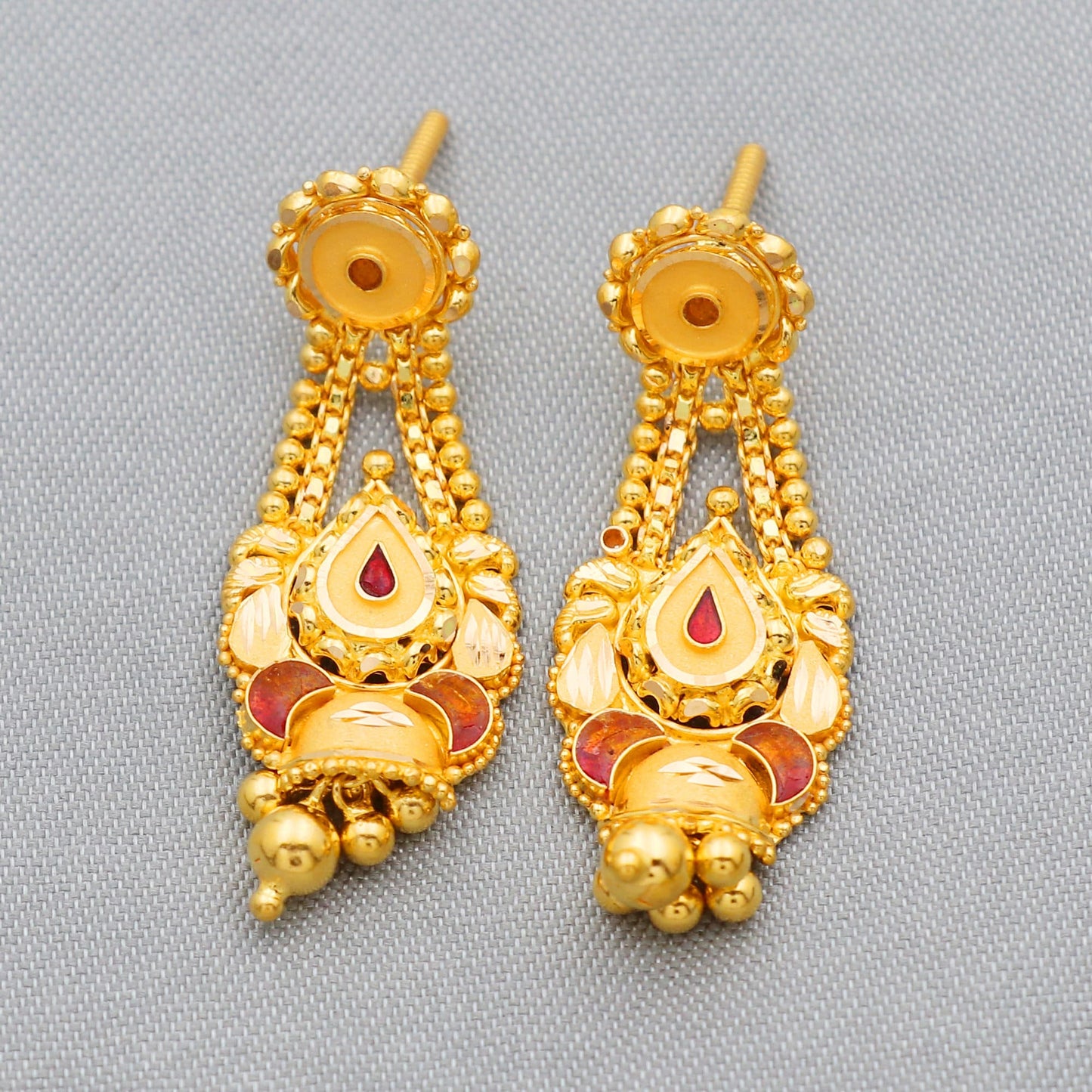 22k Yellow Gold Necklace Set, Indian Gold Set, Indian Gold Jewelry, Bridal Necklace, Traditional Rajasthani Pure Gold Handmade design