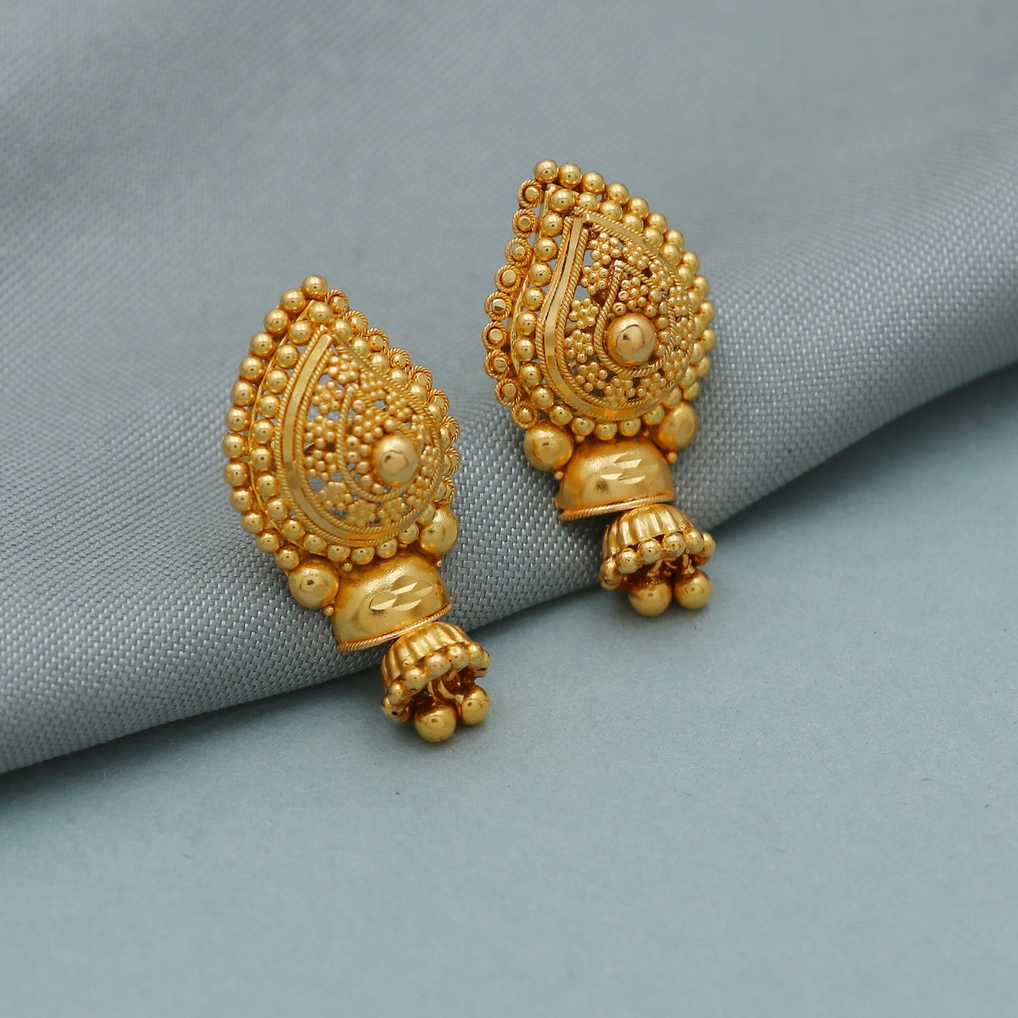 916 22k Yellow Gold Dangle Earrings Jewelry K3454