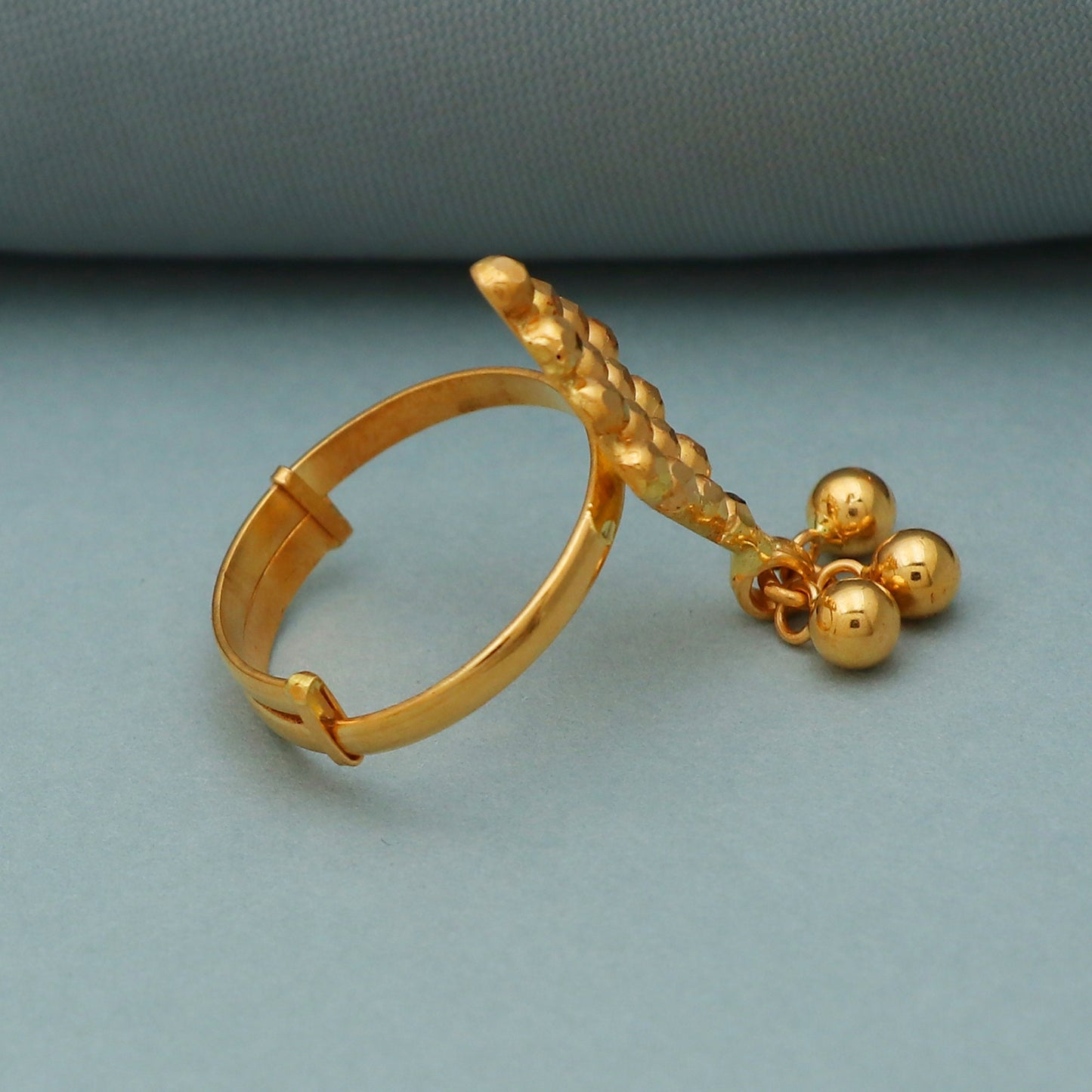 22kt Gold Toe Leg Finger Ring, Handcrafted Indian Jewelry, Adjustable Toe ring wedding and antique design jewelry for gift, 18k gold, K3521