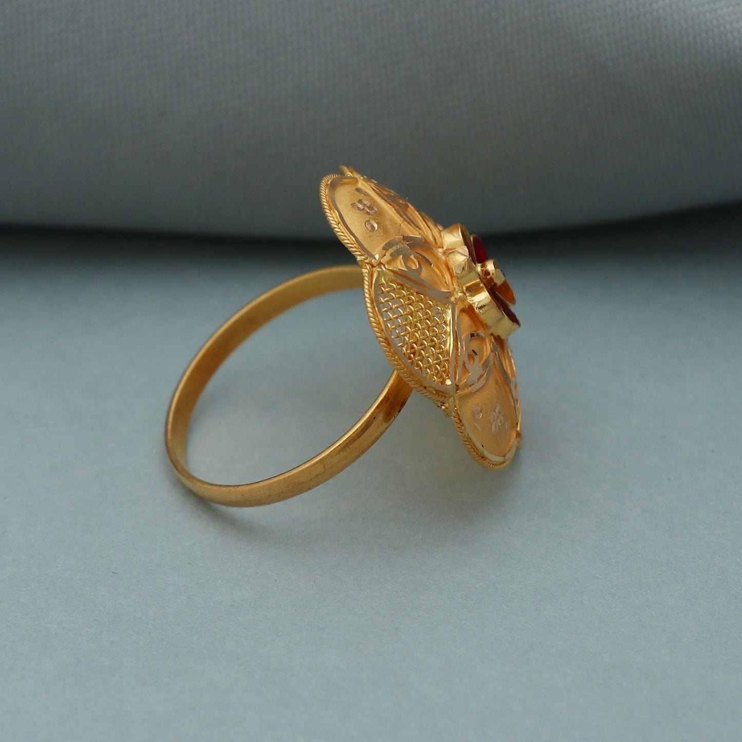 22k Gold Ring Handmade Jewelry for wife gift, K3512
