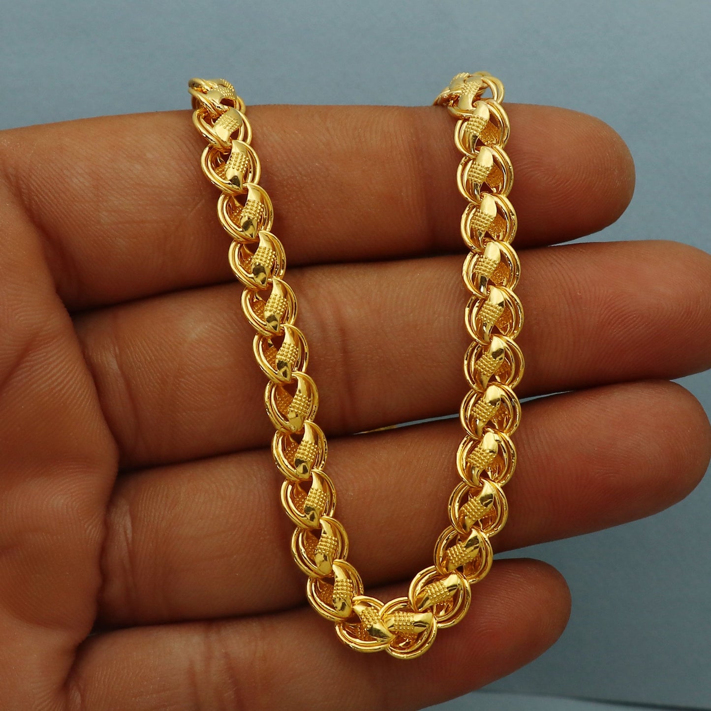 Indian Style 22k Yellow Gold Chain Necklace Gift , all sizes, 22k karat 22kt 22ct Indian Gold Handmade chain necklace Jewelry for gift,