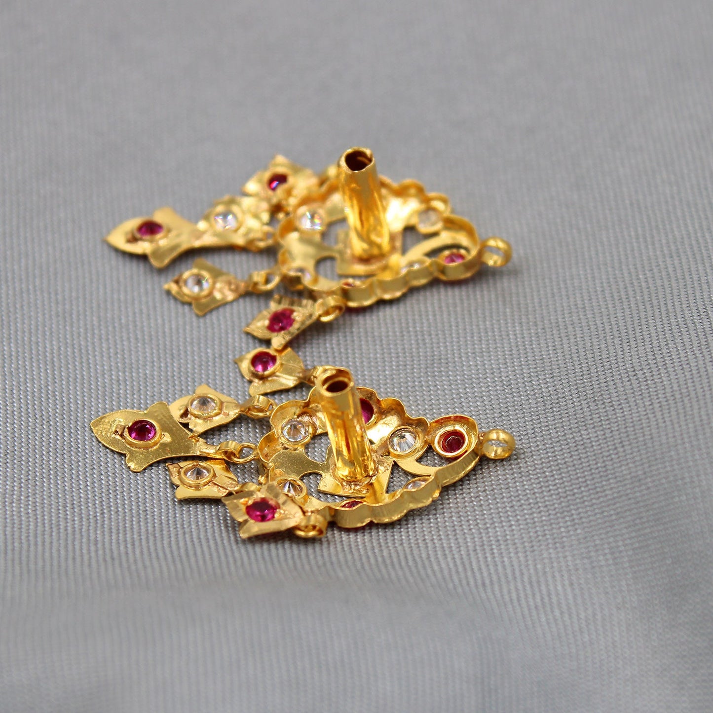 22k Yellow Gold earrings women indian Jewelry, K3666