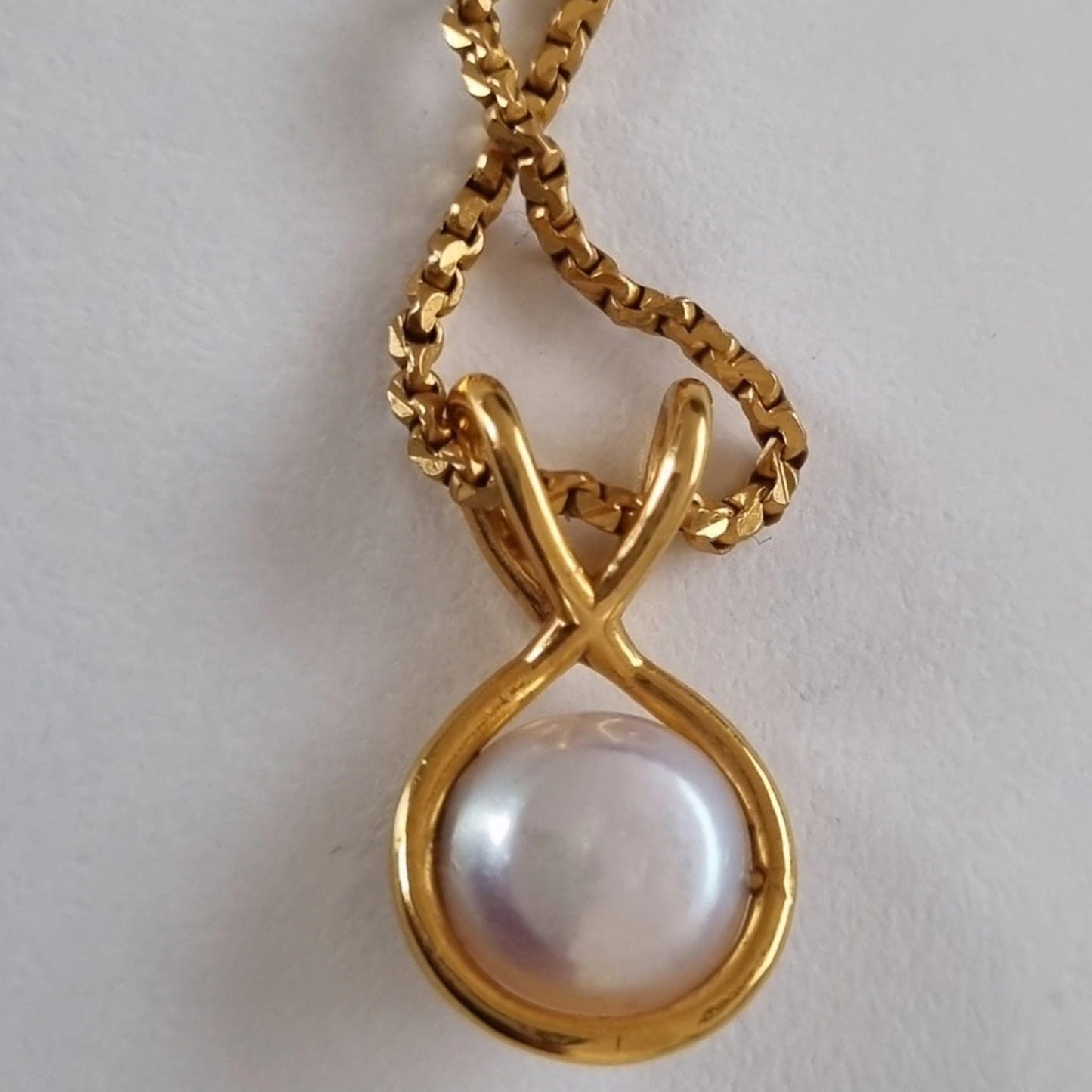 22k Gold Pearl Pendant Handmade Carfted Fine 22kt Gold Indian Jewelry