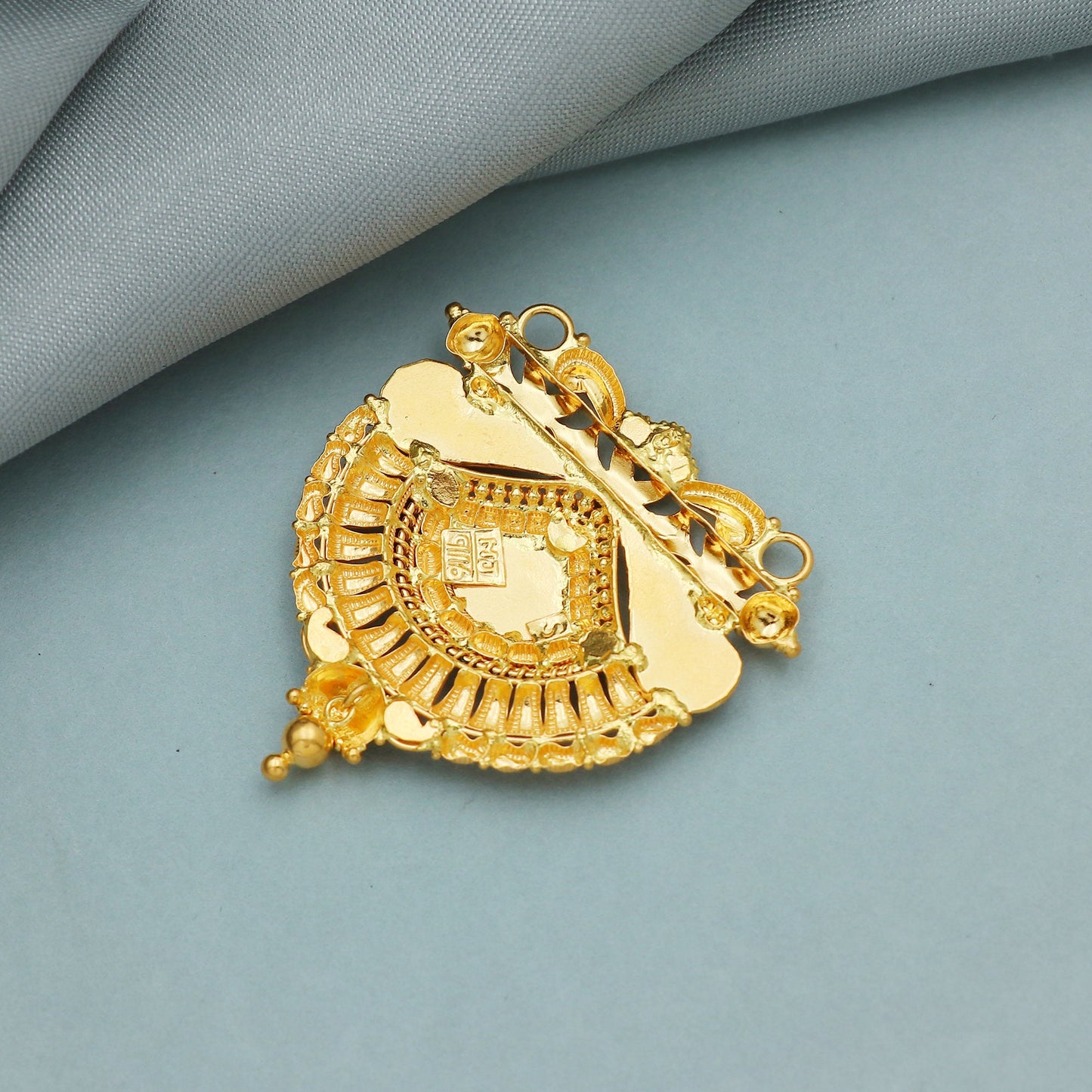 Hand Crafted 22k yellow gold pendant necklace indian traditional handmade wedding party wear jewelry for gift, K3464