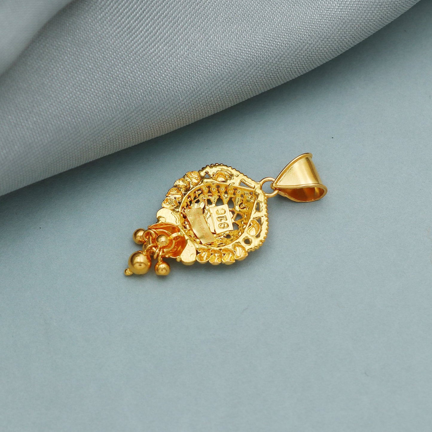royal handmade 22k yellow gold pendant mangalsutra enamel work Indian jewelry