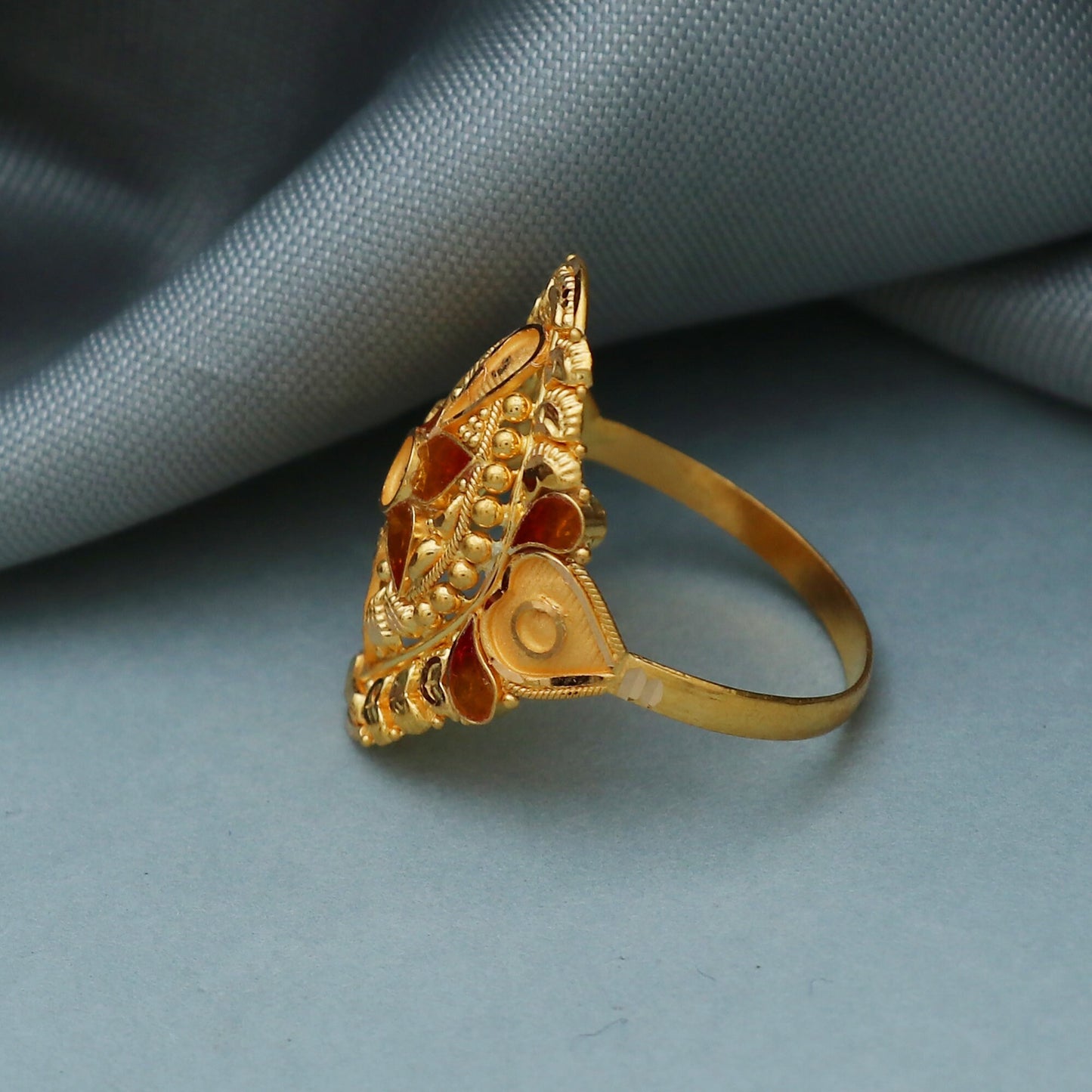 Women Gold Ring Jewelry, 22k Solid Gold Ring from India for Women