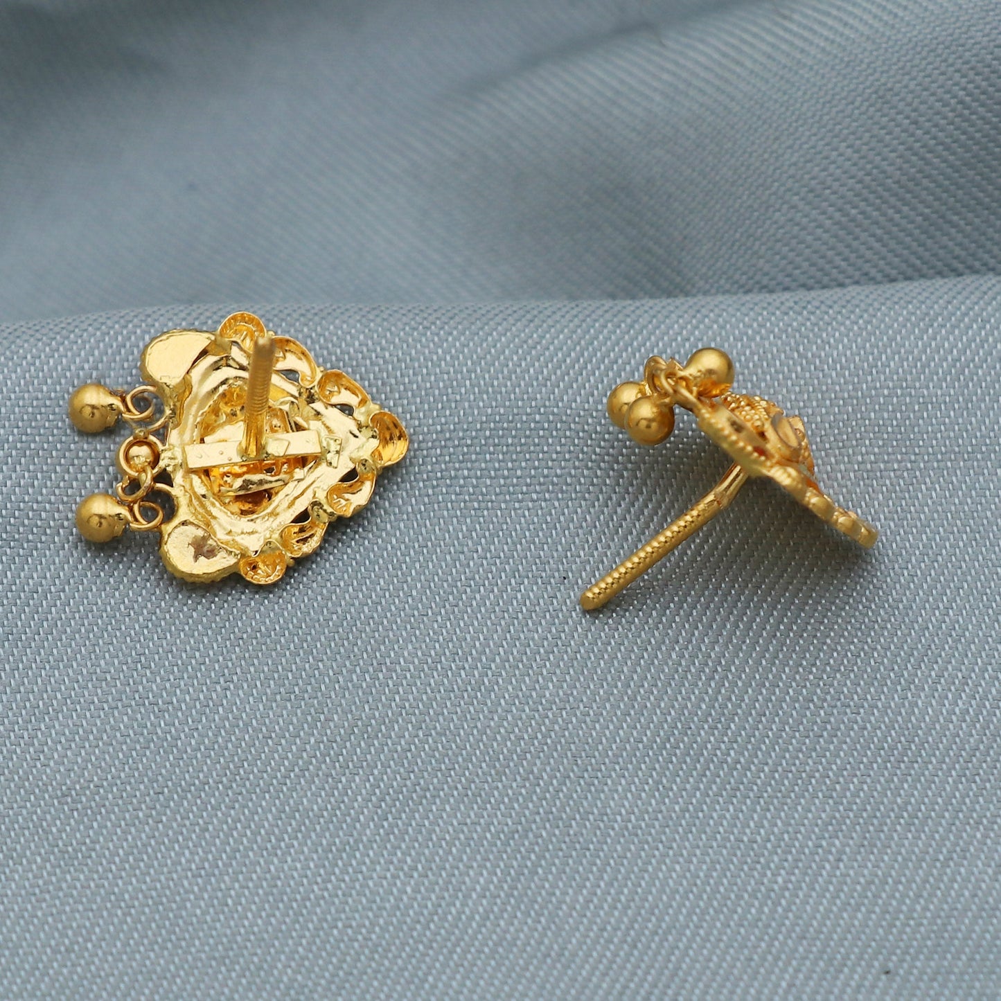 Handmade Solid 22k Gold Earrings Stud Real Gold Earrings, K3904