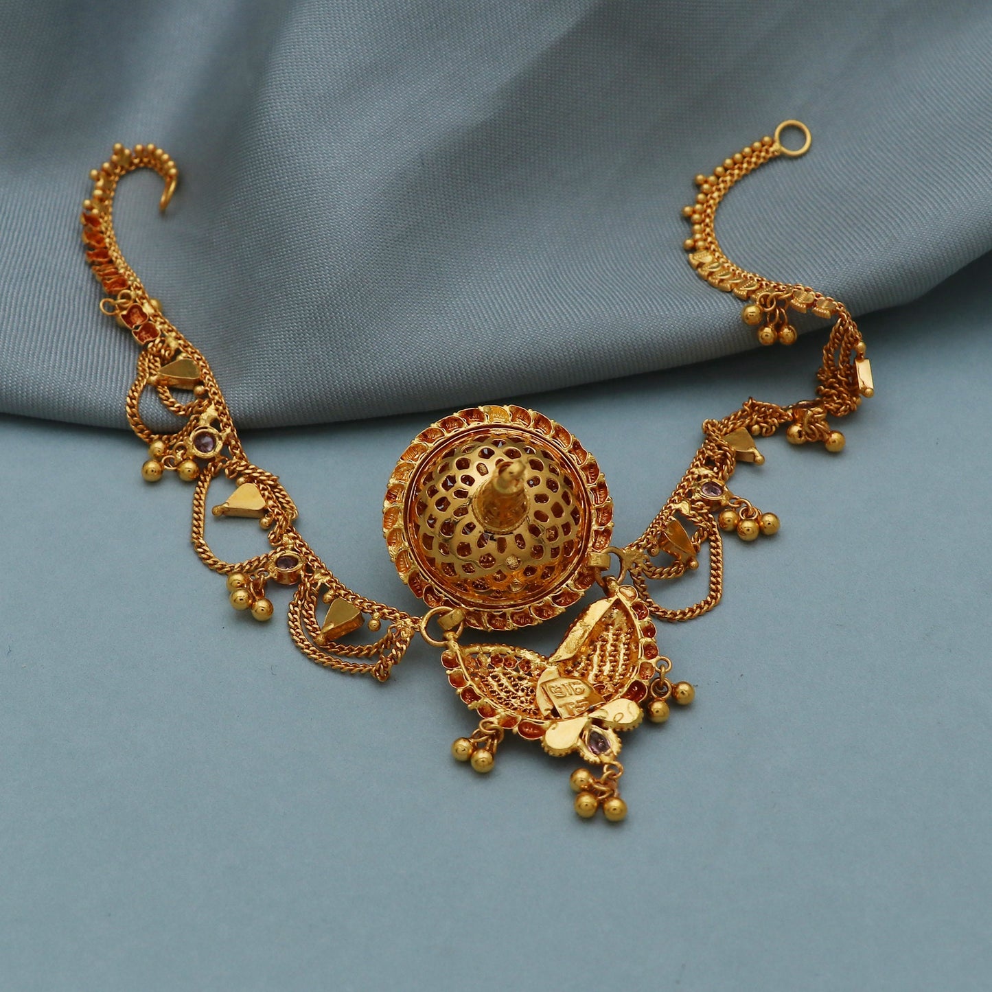 headwear 22k Gold Head Jewelry matha Patti Indian style wedding traditional borla jewelry