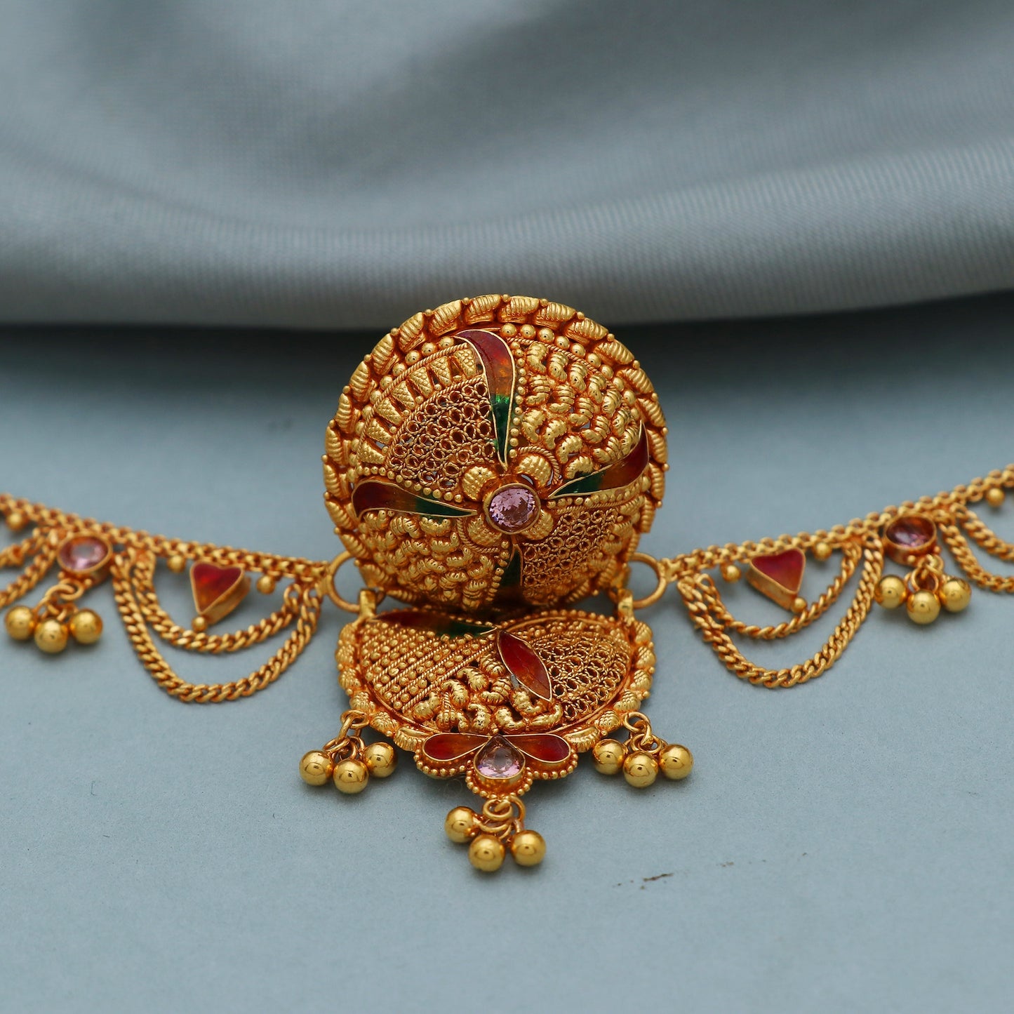 22k Gold Head Jewelry matha Patti Indian style wedding traditional borla jewelry