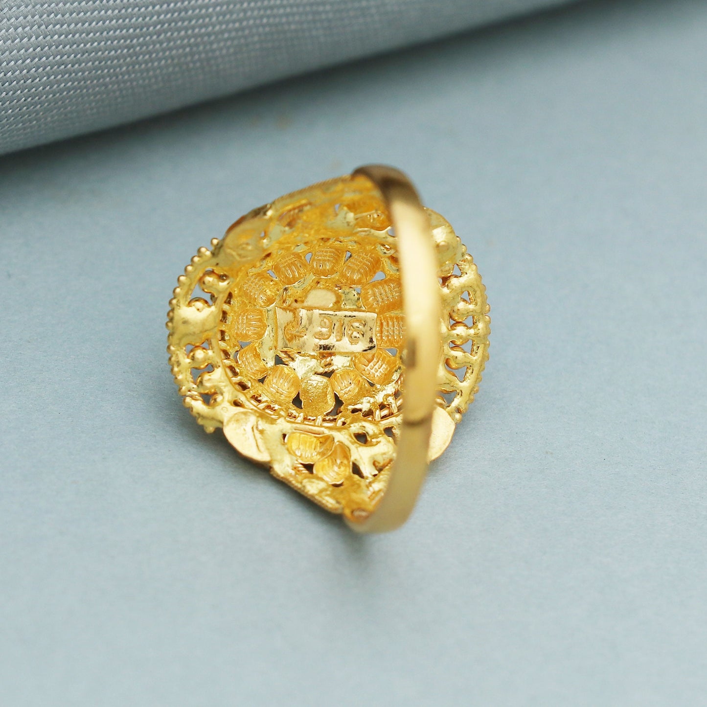 22k women dome Indian ring handmade jewelry , K4093