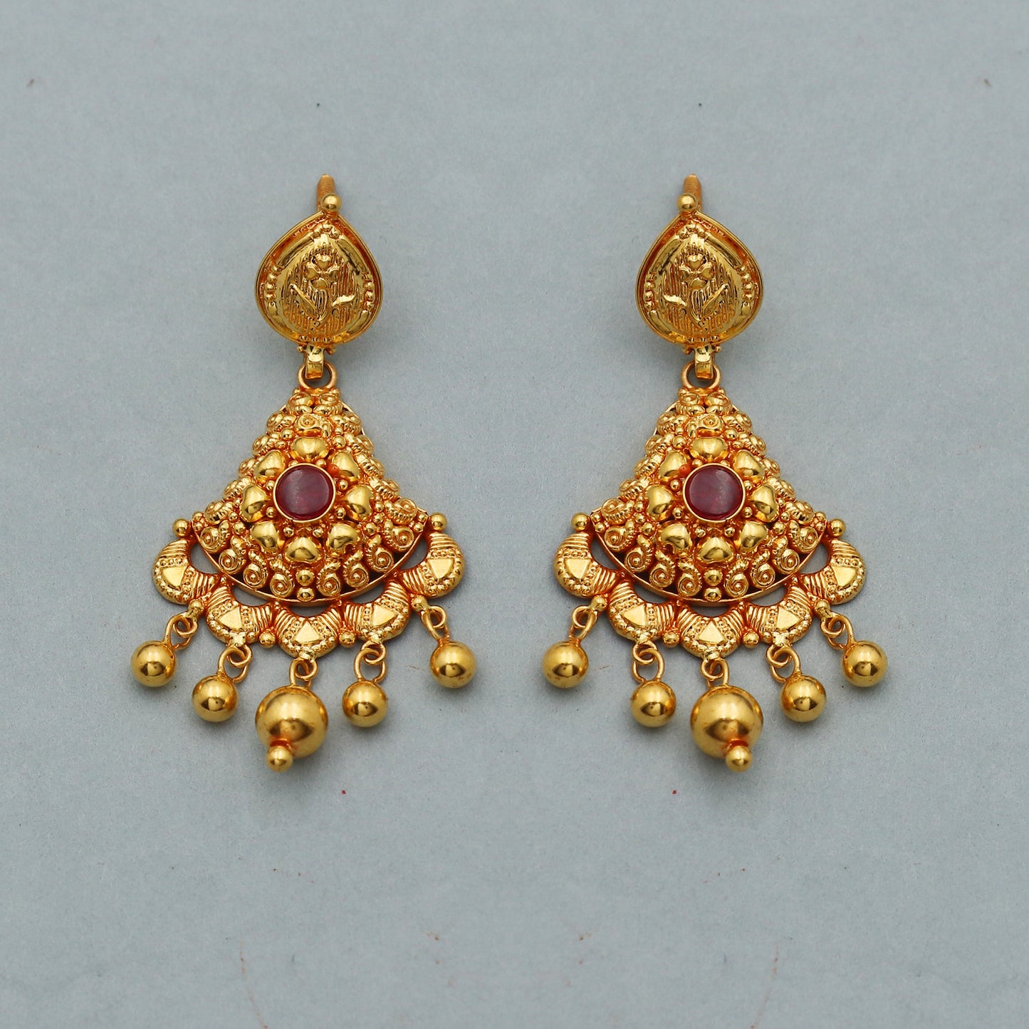 pure 22k gold necklace earrings set