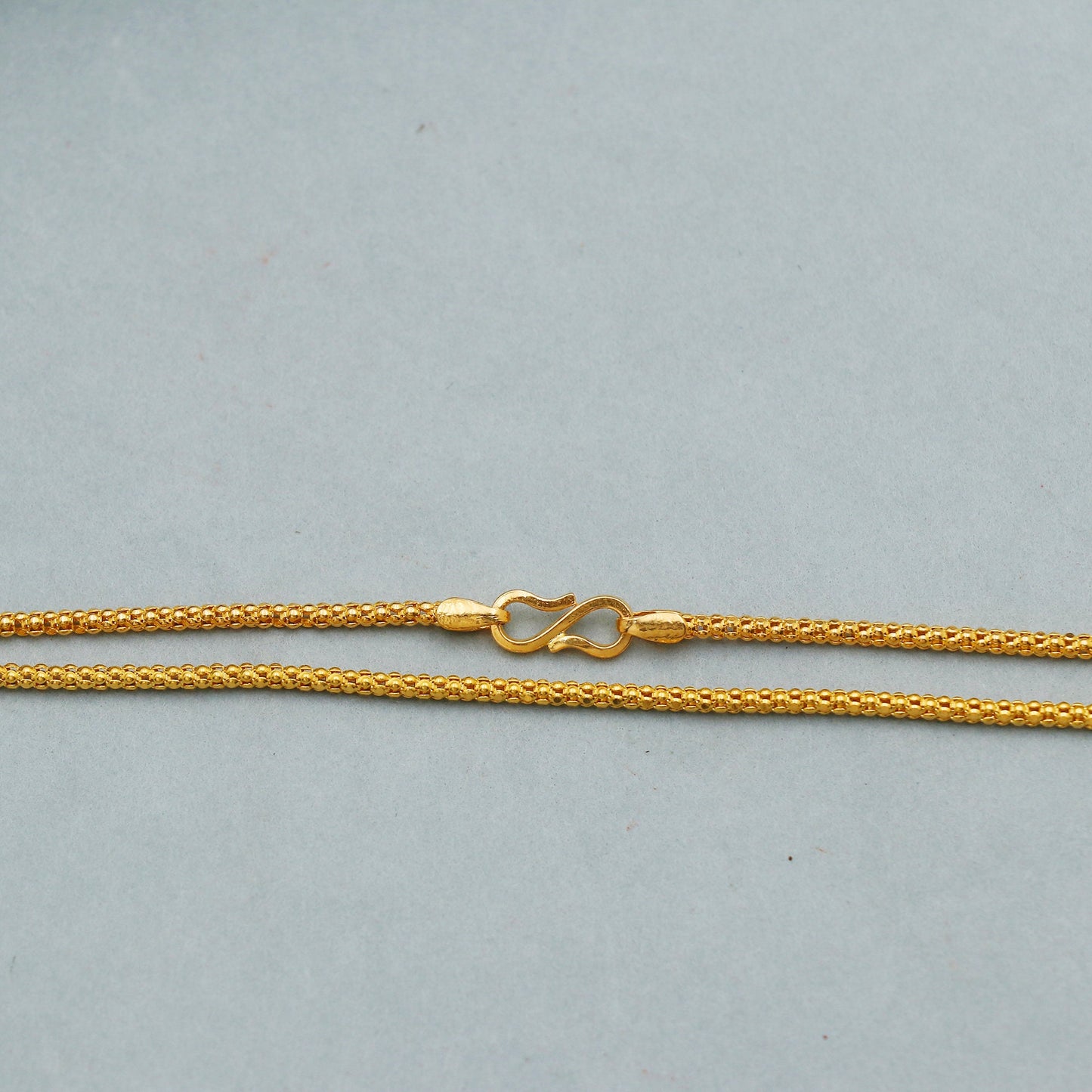 round chain Pure 22k Yellow Gold Chain Necklace For men women Anniversary Wedding Gift , Indian Gold Handmade necklace Jewelry for gift