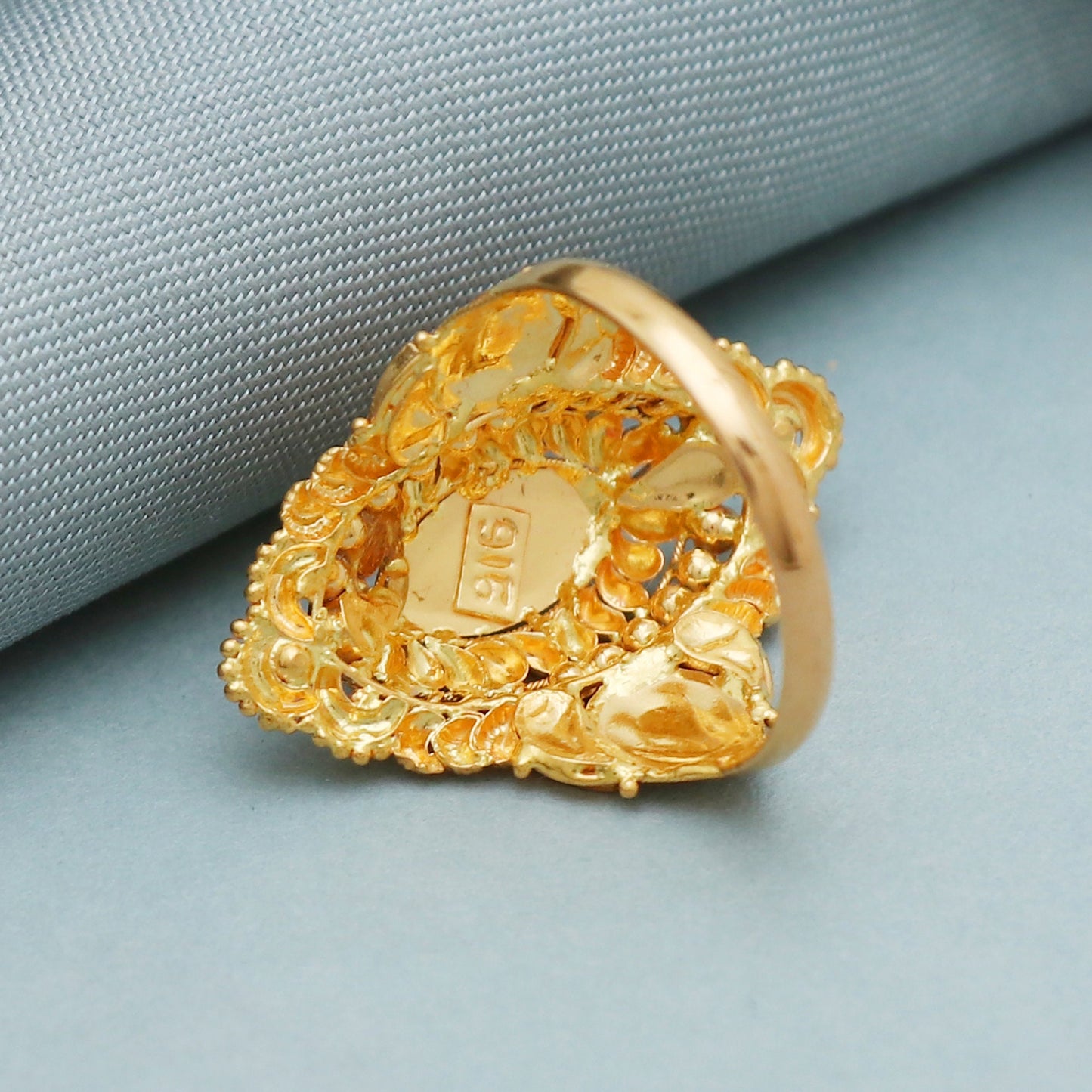 22k Yellow Gold Ring Vintage Antique Design Ring Handmade Ring Indian Jewelry for gift, K4186