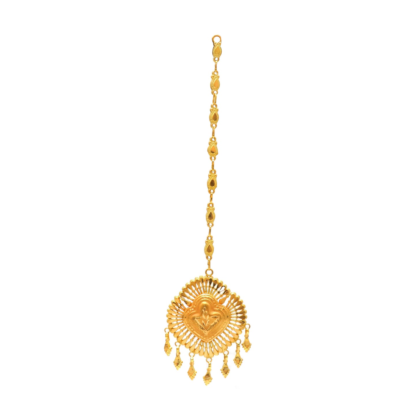 very light weight 20k Gold Maang Tikka Head Pendant Jewelry For Wedding Party Wear, Traditional Indian Gold Handmade Jewelry for Gift