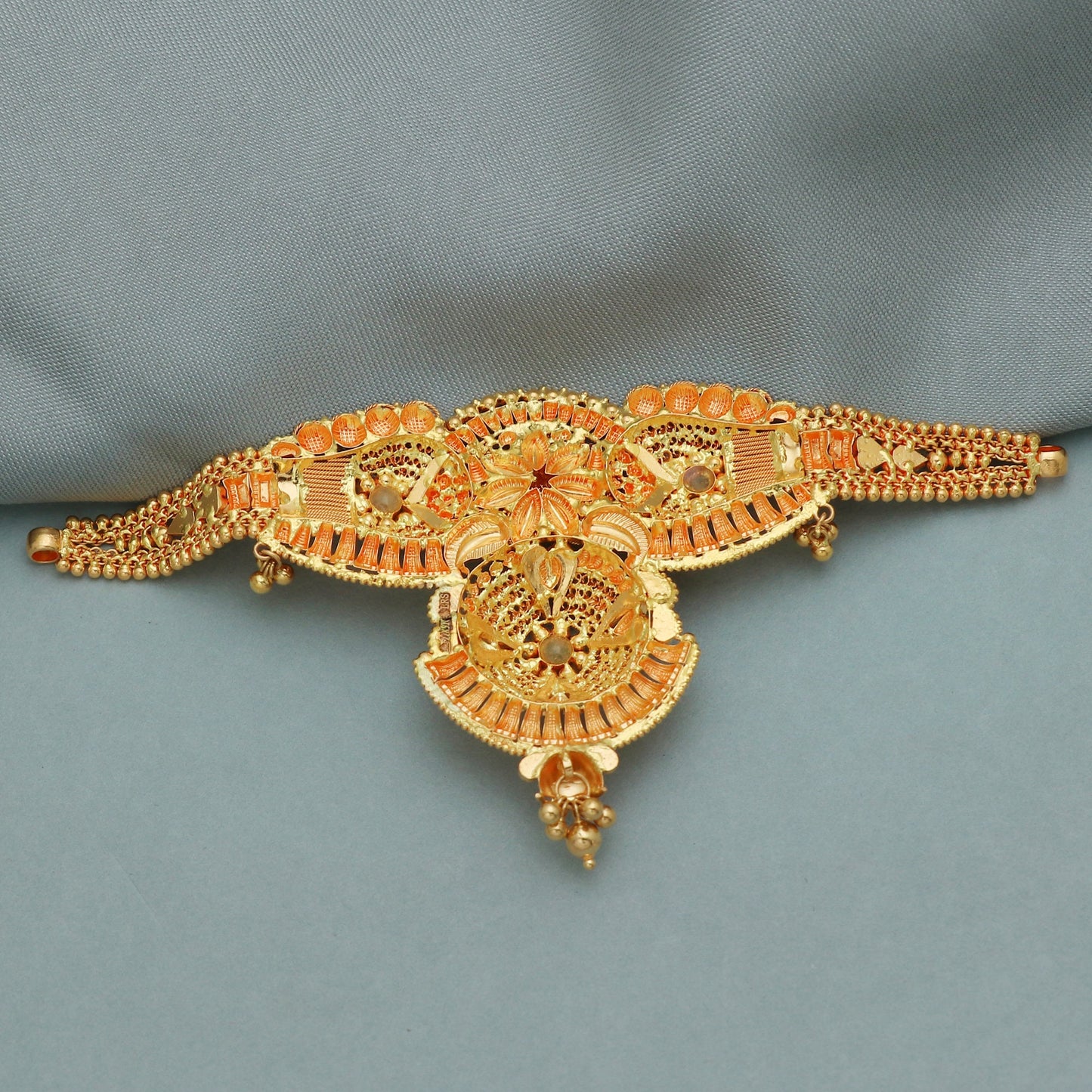 22k Gold choker Necklace , Indian Gold necklace, Indian Gold Jewelry, 22kt Gold Necklace, Traditional Rajasthani Pure Gold Handmade design