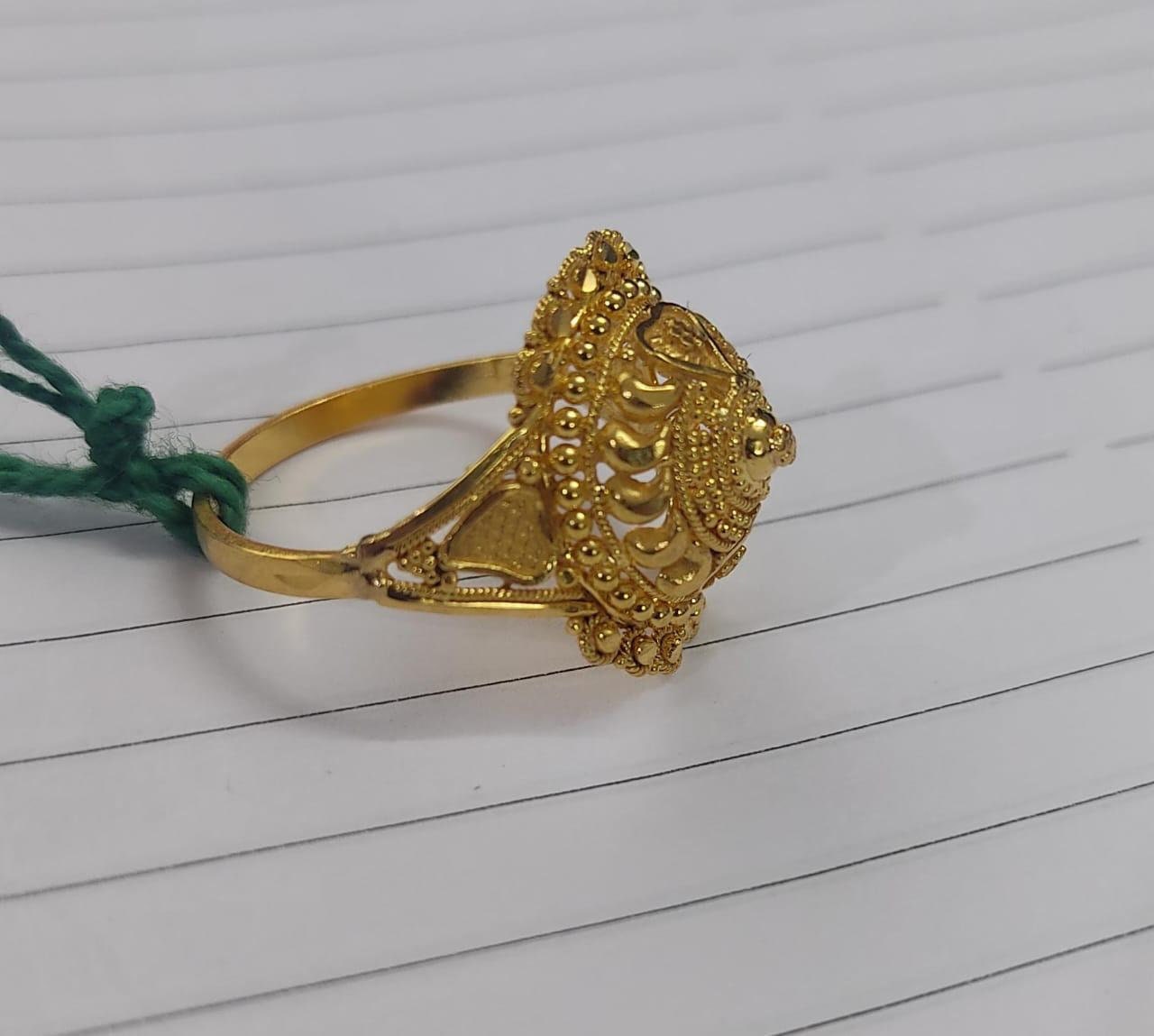 22k pure solid gold handmade ring . genuine 916 gold purity with government hallmarks . Indian jewelry