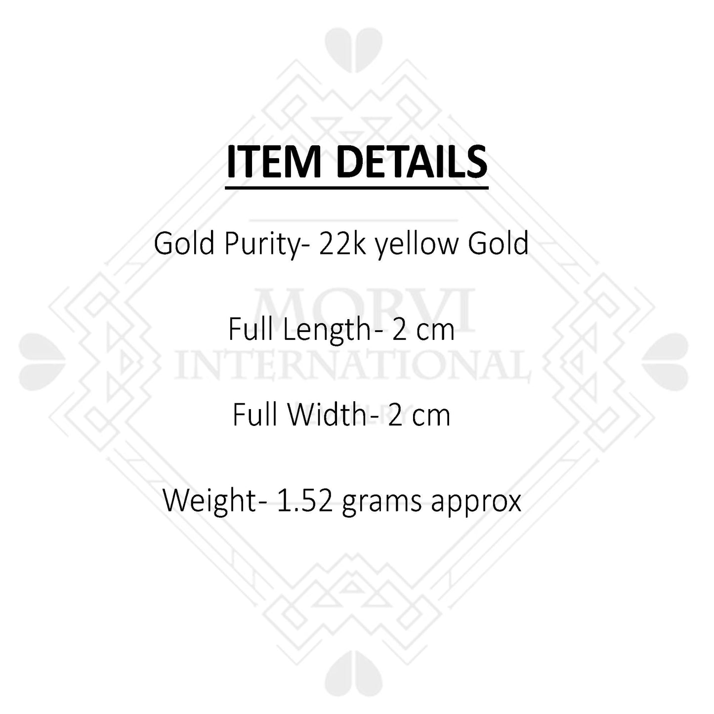 22k Yellow Gold Hoop Bali Earrings , hammered design indian gold earrings