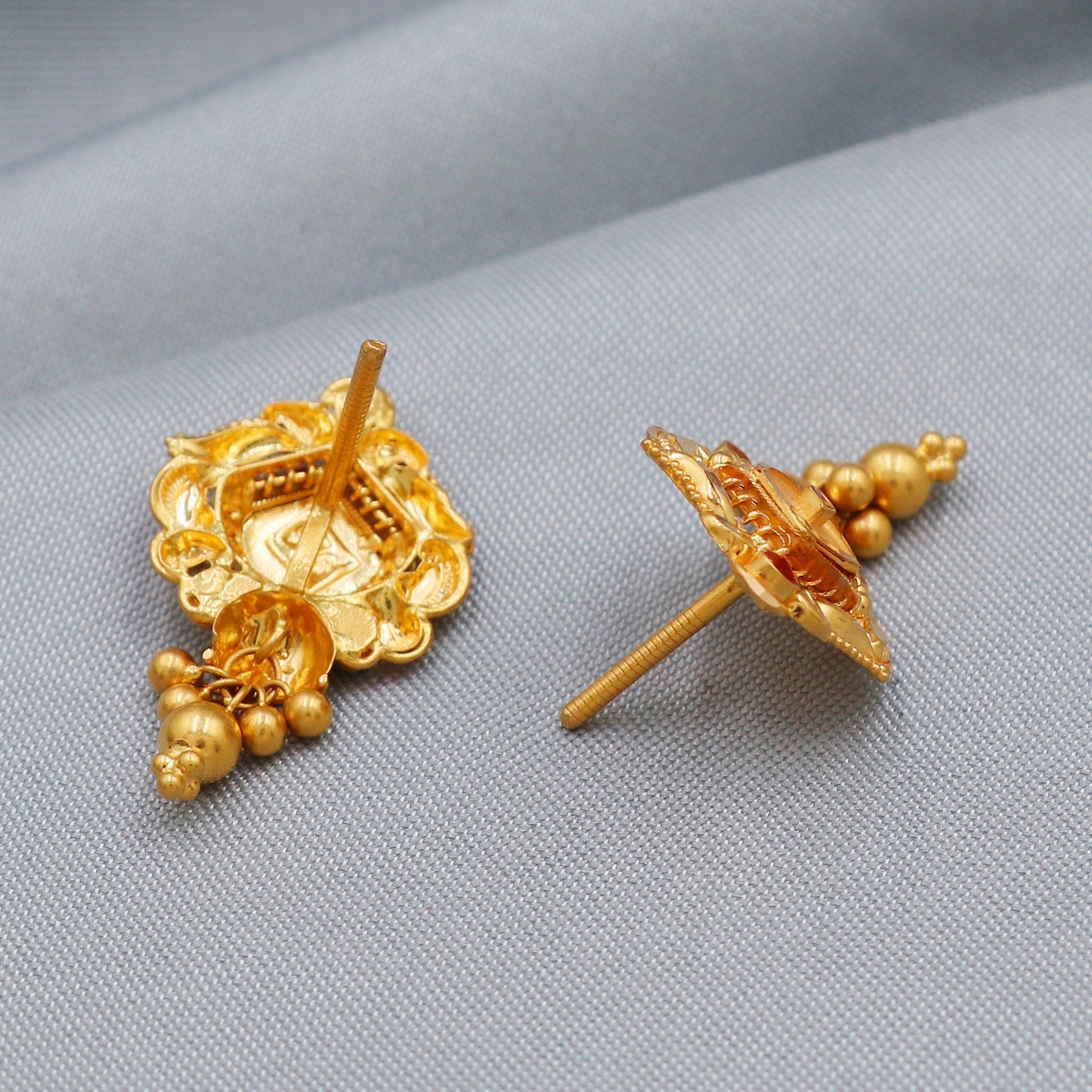 22k gold earrings indian women handmade jewelry,