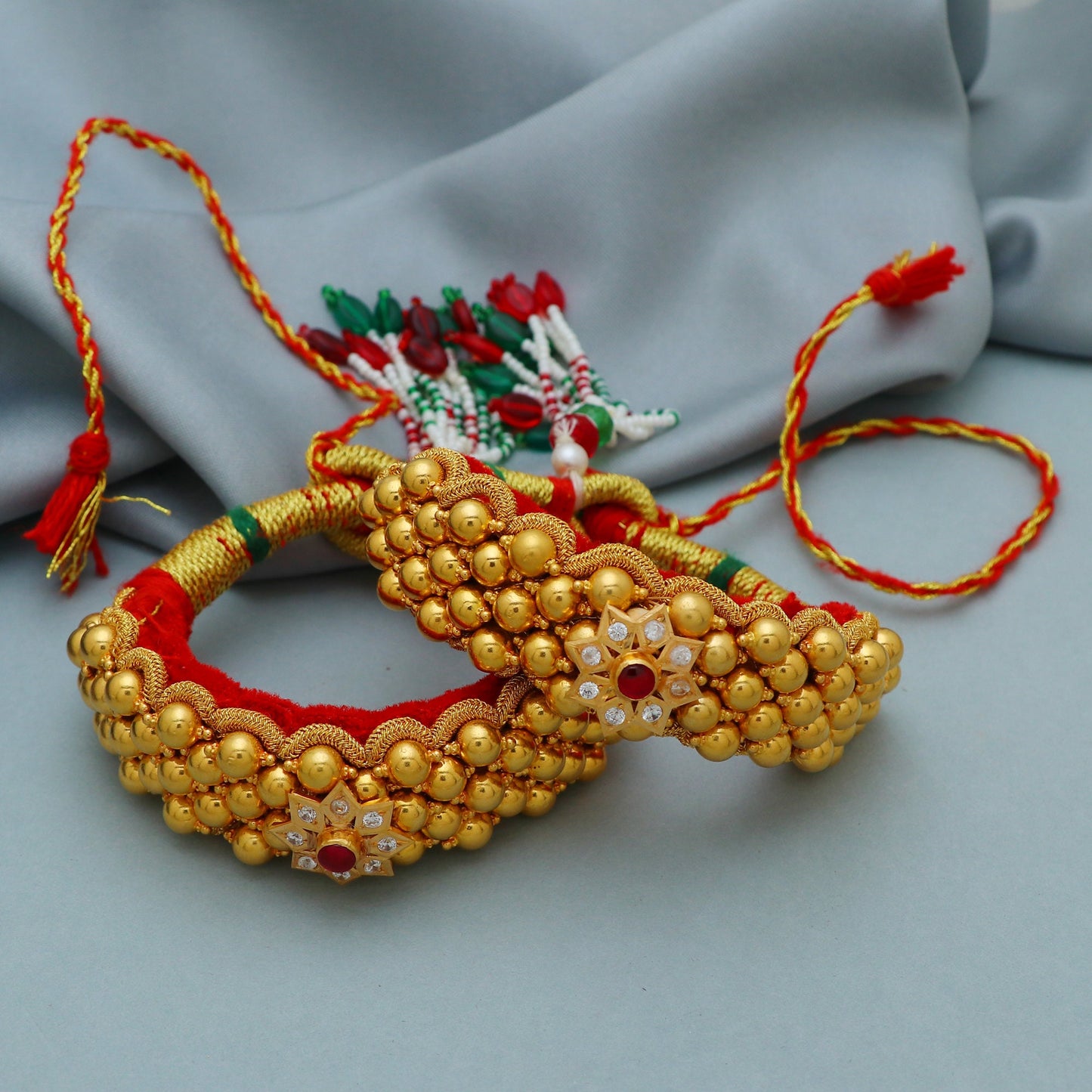 Gold Beads bracelet or arm band, 22k Gold Bracelet Pochi, Indian Gold Jewelry, Traditional Gold Rajasthani Wedding Jewelry Bracelet