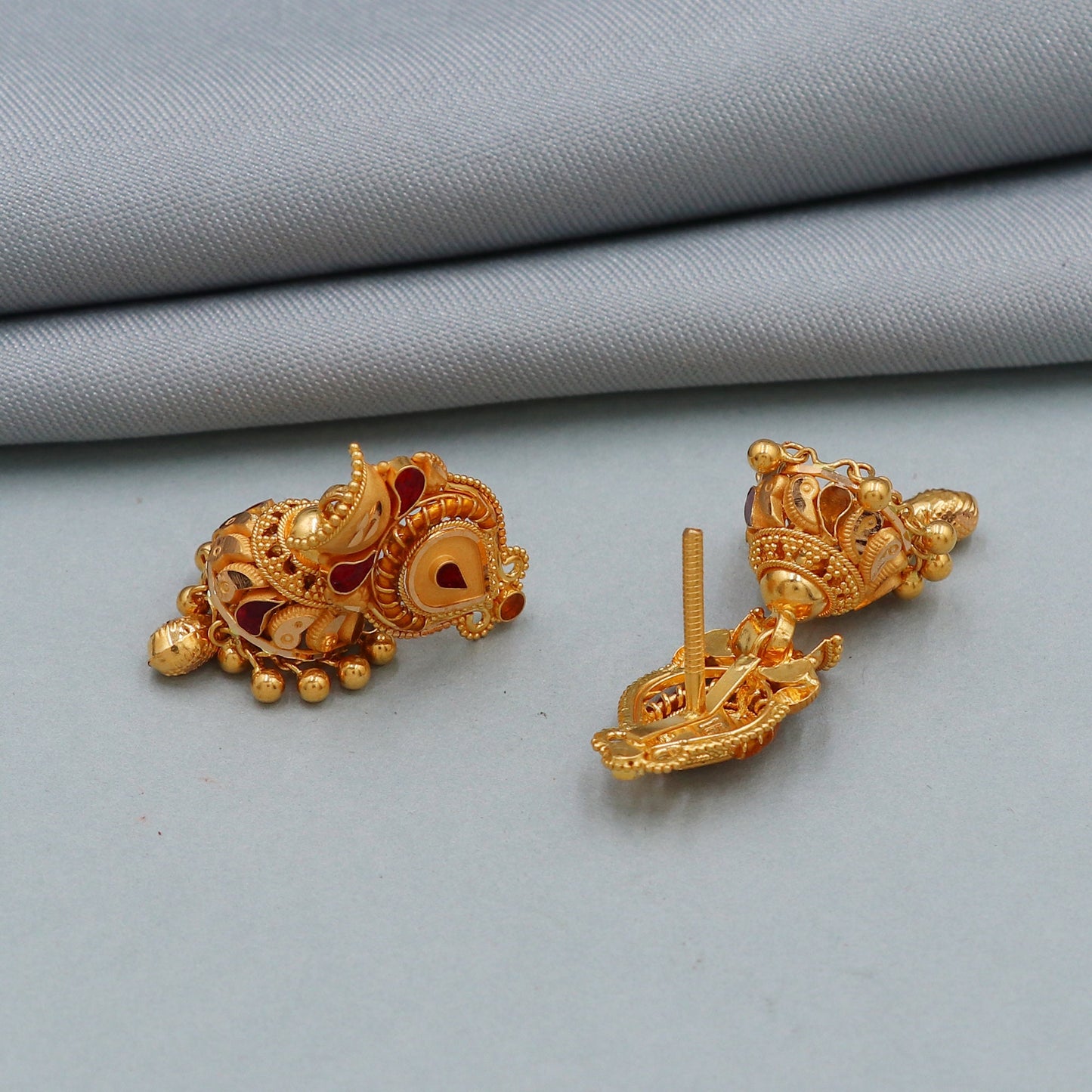 916 22k 22kt Yellow Gold Dangle Chandelier Earrings Genuine Handmade Jewelry for Gift, K4379