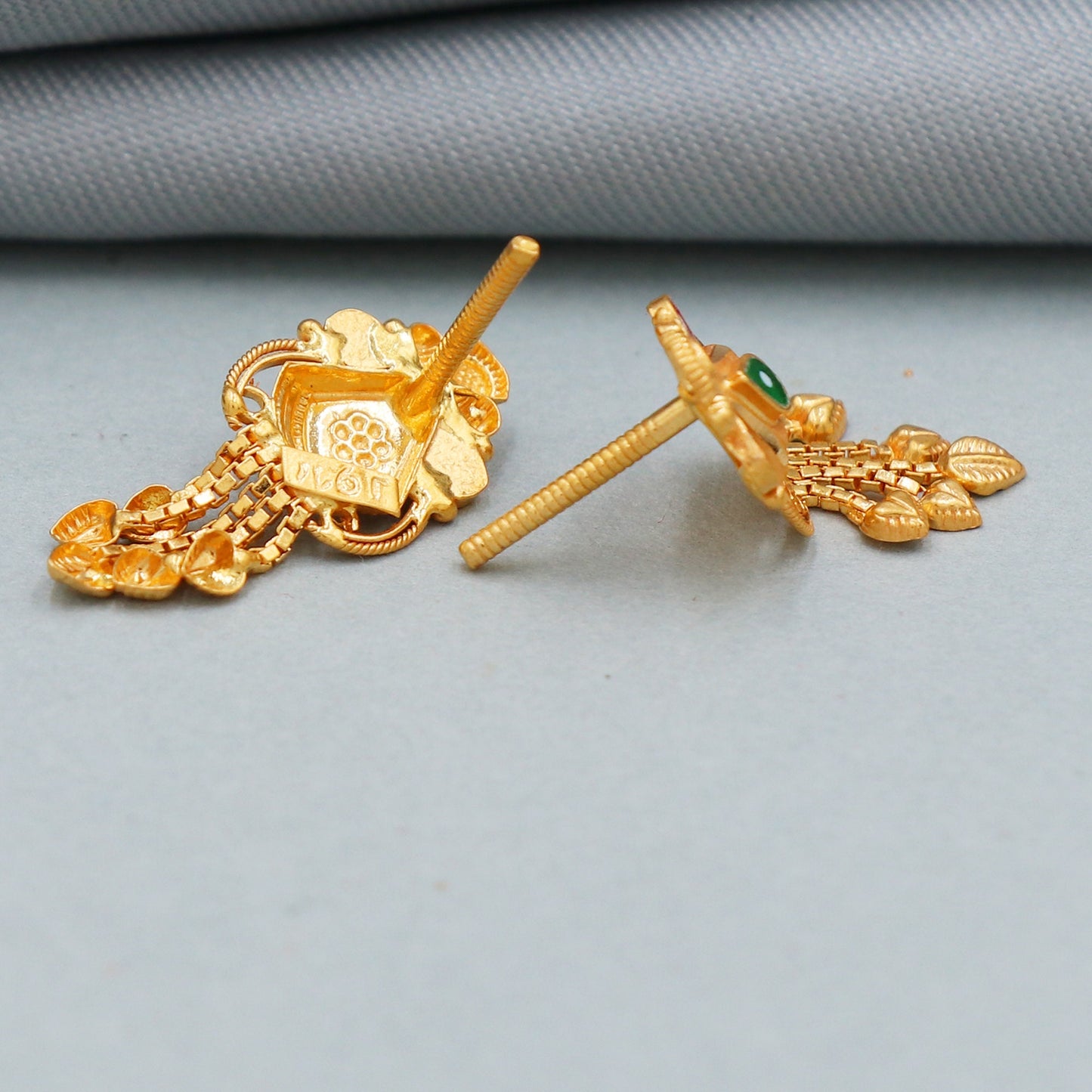 Pure 22k Yellow Gold Earrings Jewelry for Gift