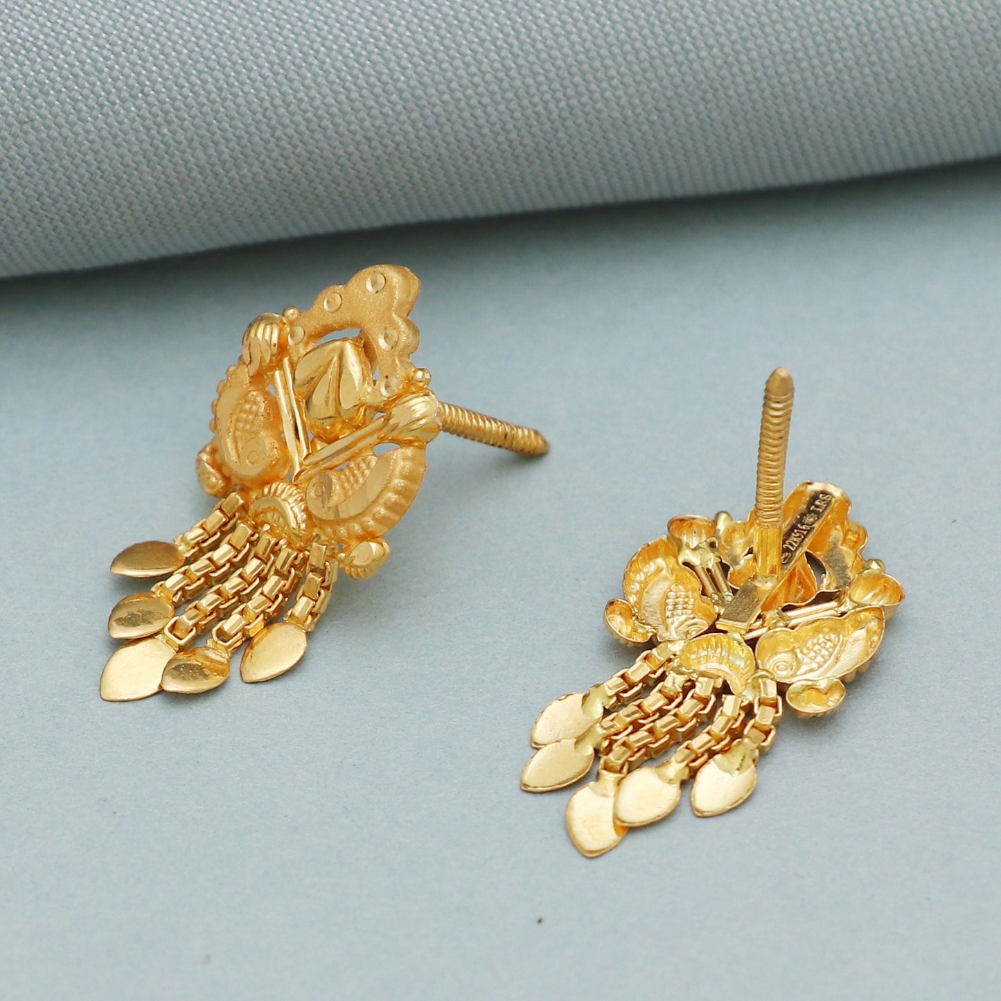 22k gold earrings studs, 22kt gold dangle stud earrings