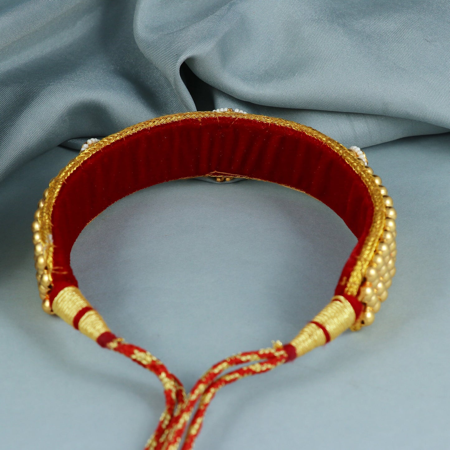 22k yellow gold beads or ball tribal Choker necklace Neckband bajanti collar Indian jewelry