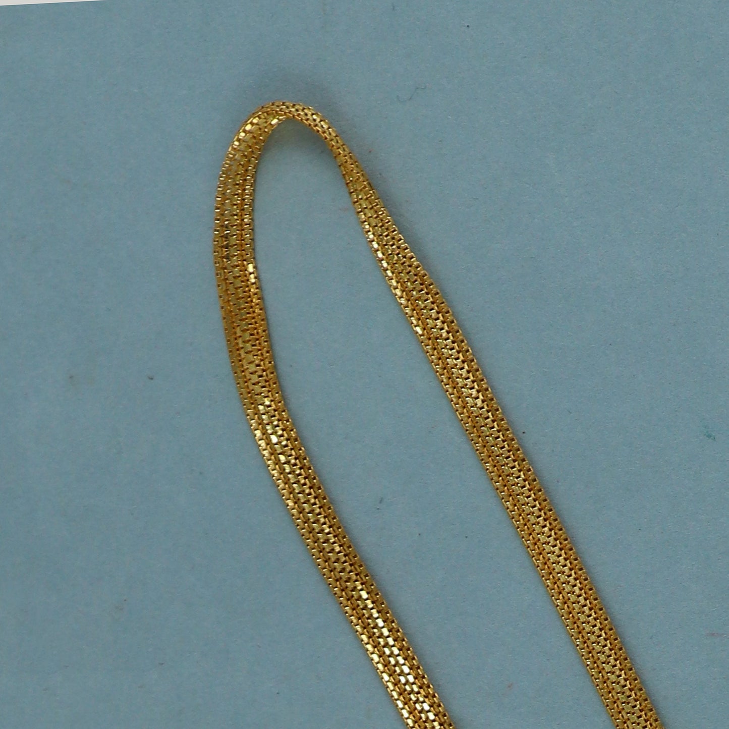 Multi Box Thick Flat 22k Yellow Gold, Pure Indian Handmade Gold Chain Jewelry, 3mm, 22kt 22karat Genuine Gold Necklace