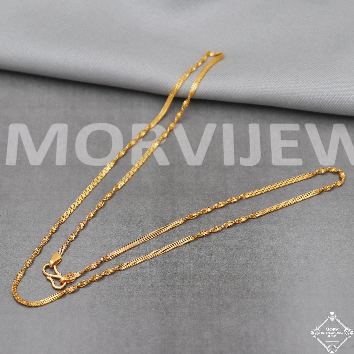 22k Gold Chain Necklace twisted For men women Anniversary Wedding Gift chain, 22kt Handmade Gold Chain, pure gold necklace chain, K5105