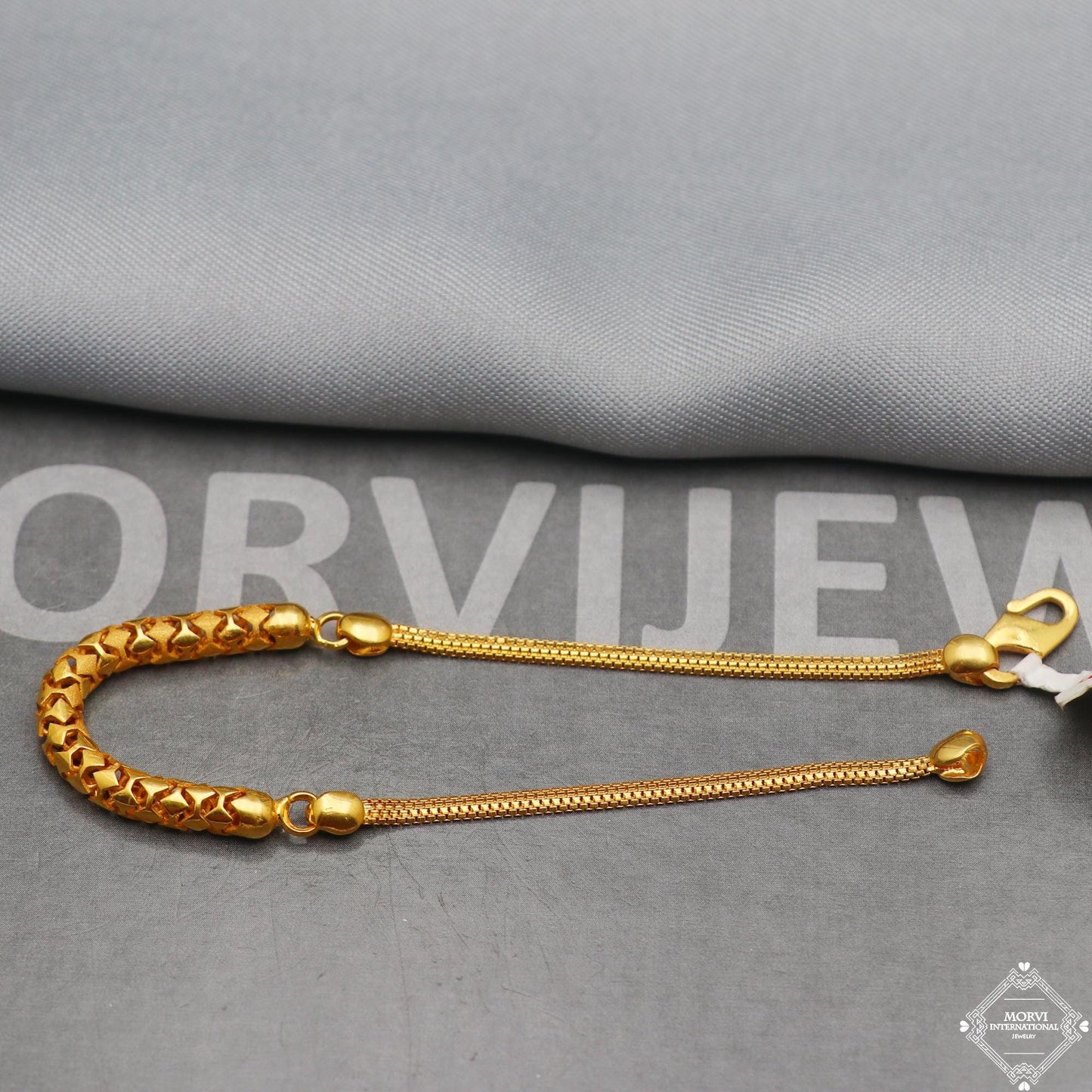 Fabulous 22k Yellow Gold Link Women Bracelet 6.75 inches Indian Handmade Women Jewelry, K5357