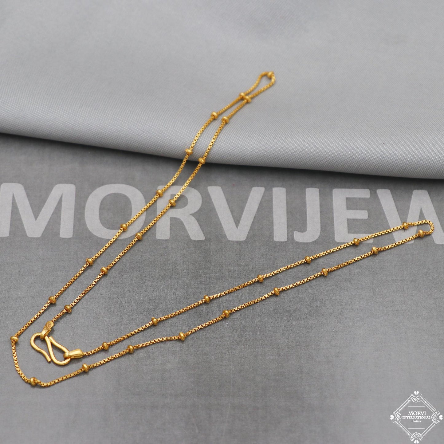 22k Gold Chain Necklace box style For men women Anniversary Wedding Gift chain, 22kt Handmade Gold Chain, pure gold necklace chain, K5112