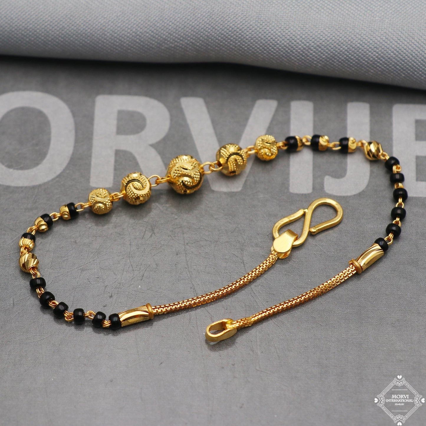 Fabulous 22k Yellow Gold Beads Women Bracelet 7.25 inches Indian Handmade Women Jewelry, K5361