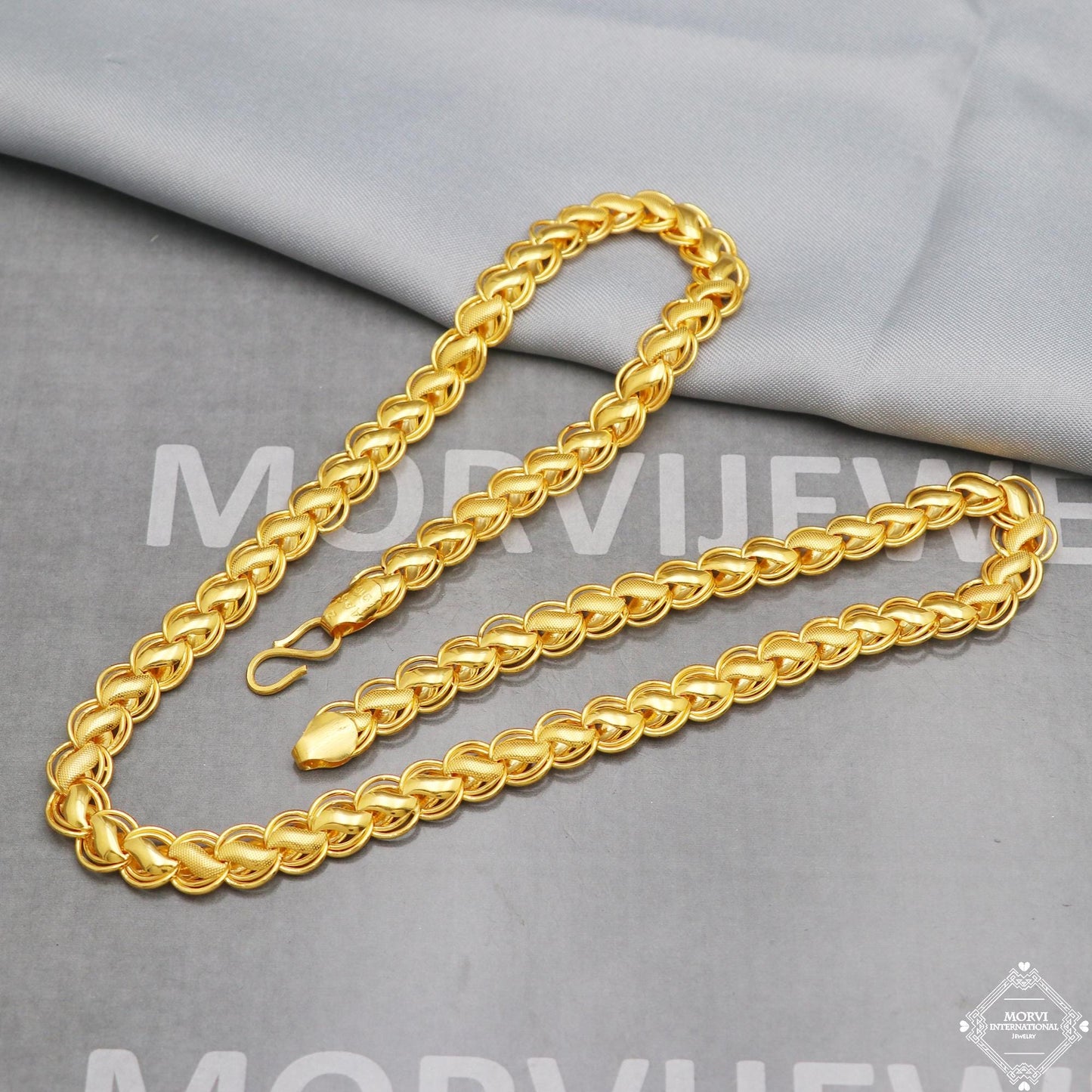 22k Gold Chain Necklace 9mm, pure handmade gold chain for men and women, Indian gold chain jewelry, S design chain, gift, K5276