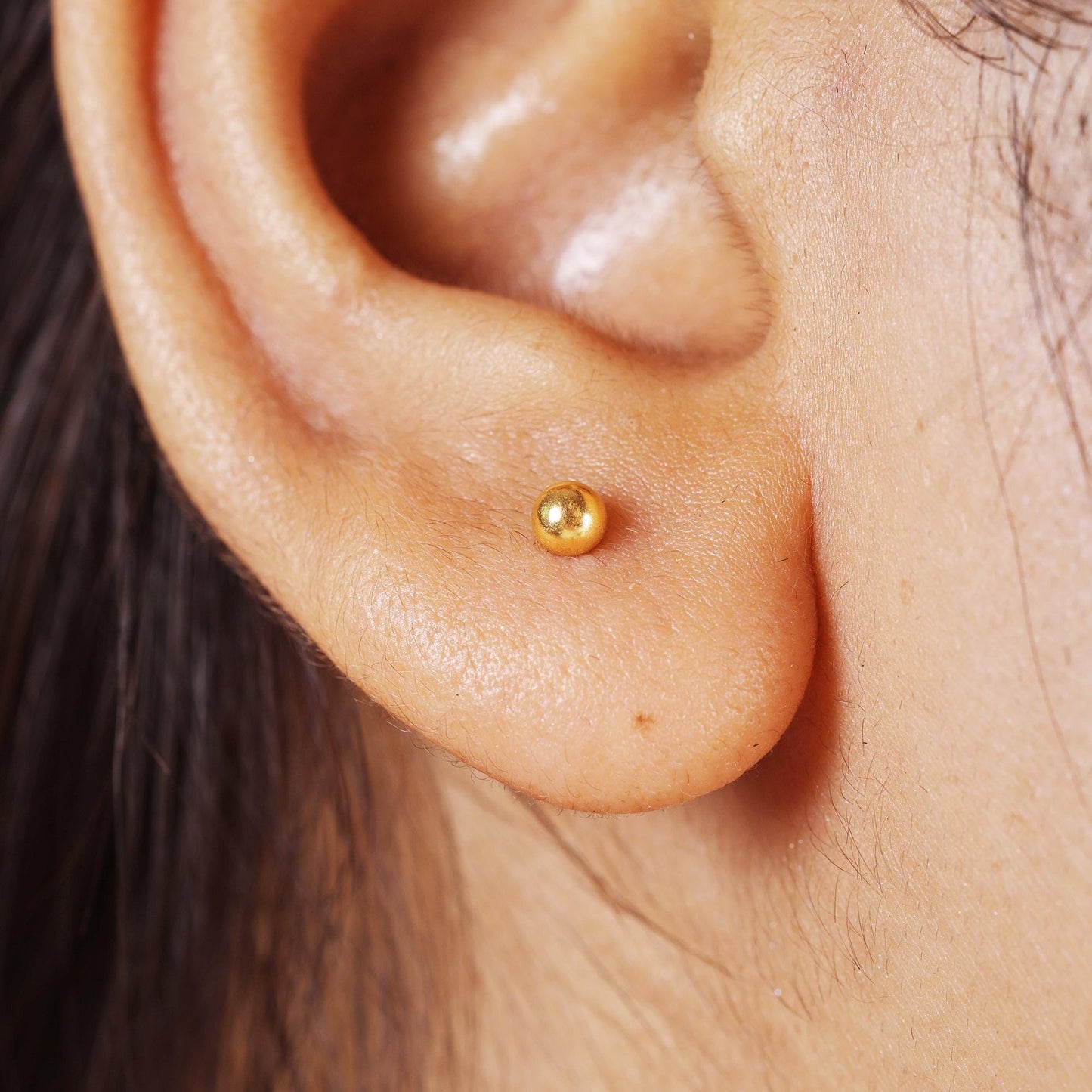 18k Gold Ball Studs โ Statement Earrings, Minimalist stud earrings, 1cm Length, Indian Earrings for Everyday Wear, MJ0082/83